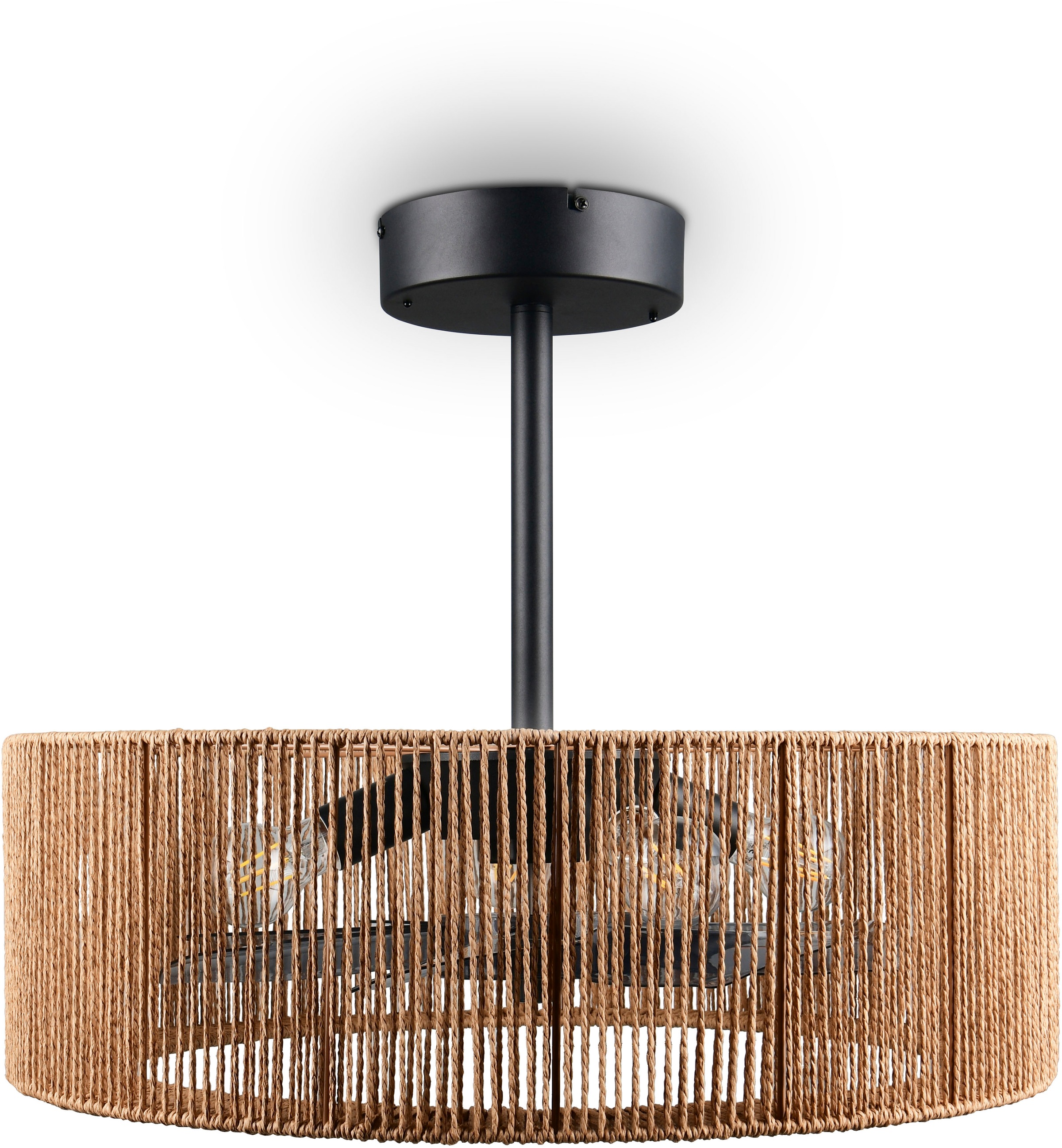 REALITY Leuchten Deckenleuchte »SMILLUM mit Ventilator, großer Deckenventilator mit Licht Ø 61cm« E27 1 Stk. warmweiß - kaltweiß exkl 4x E27 Leuchtmittel Ø 61cm Höhe 37-50cm, Vor- & Rücklauf Funktion