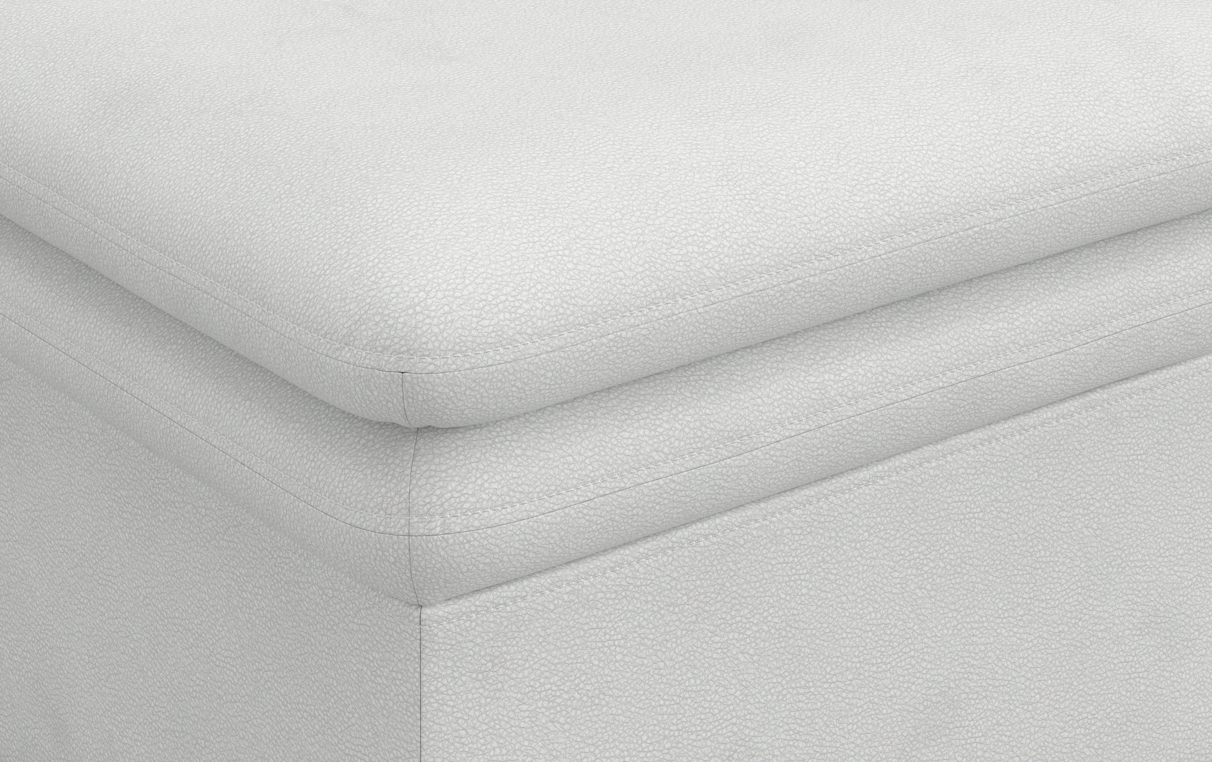 Hocker COTTA "Leandra", weiß (altweiß), B:65cm H:46cm T:65cm, NaturLEDER: Bitte beachten Sie, dass Lederbezüge mehr Nähte aufweisen als Stoffbezüge.;Kunstleder Softlux;NaturLEDER (echtes Rindsleder) im Sitz. Korpus in passendem Kunstleder Softlux bezogen; 3