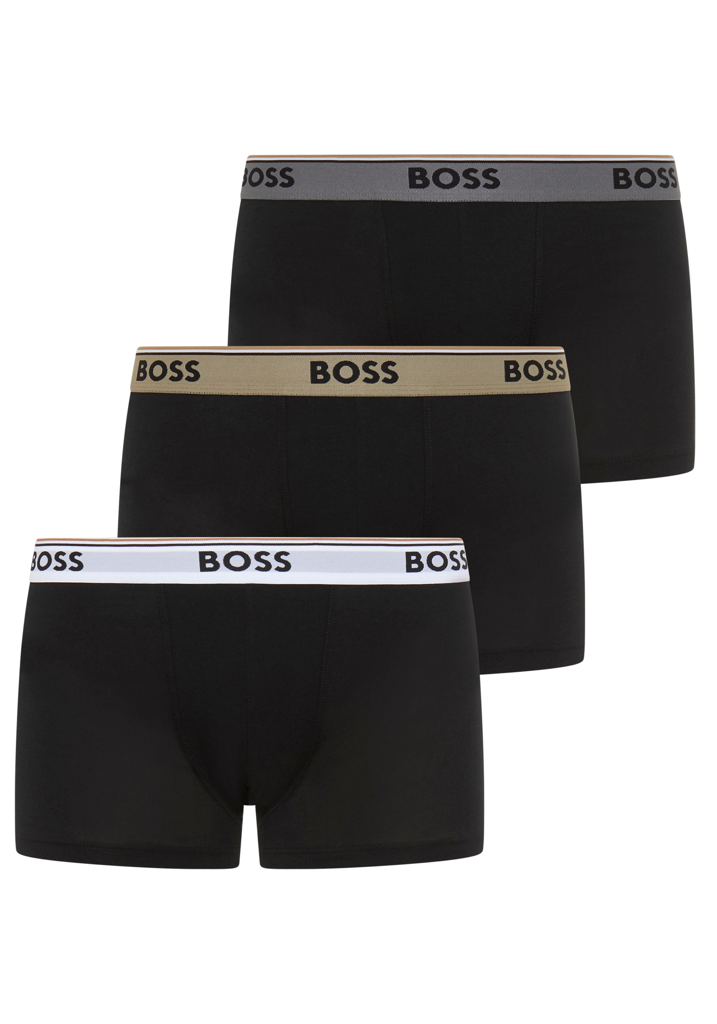 BOSS Packung, 3 Stk. aus Stretch-Baumwolle mit Logo-Bund, mittlere Bundhöhe