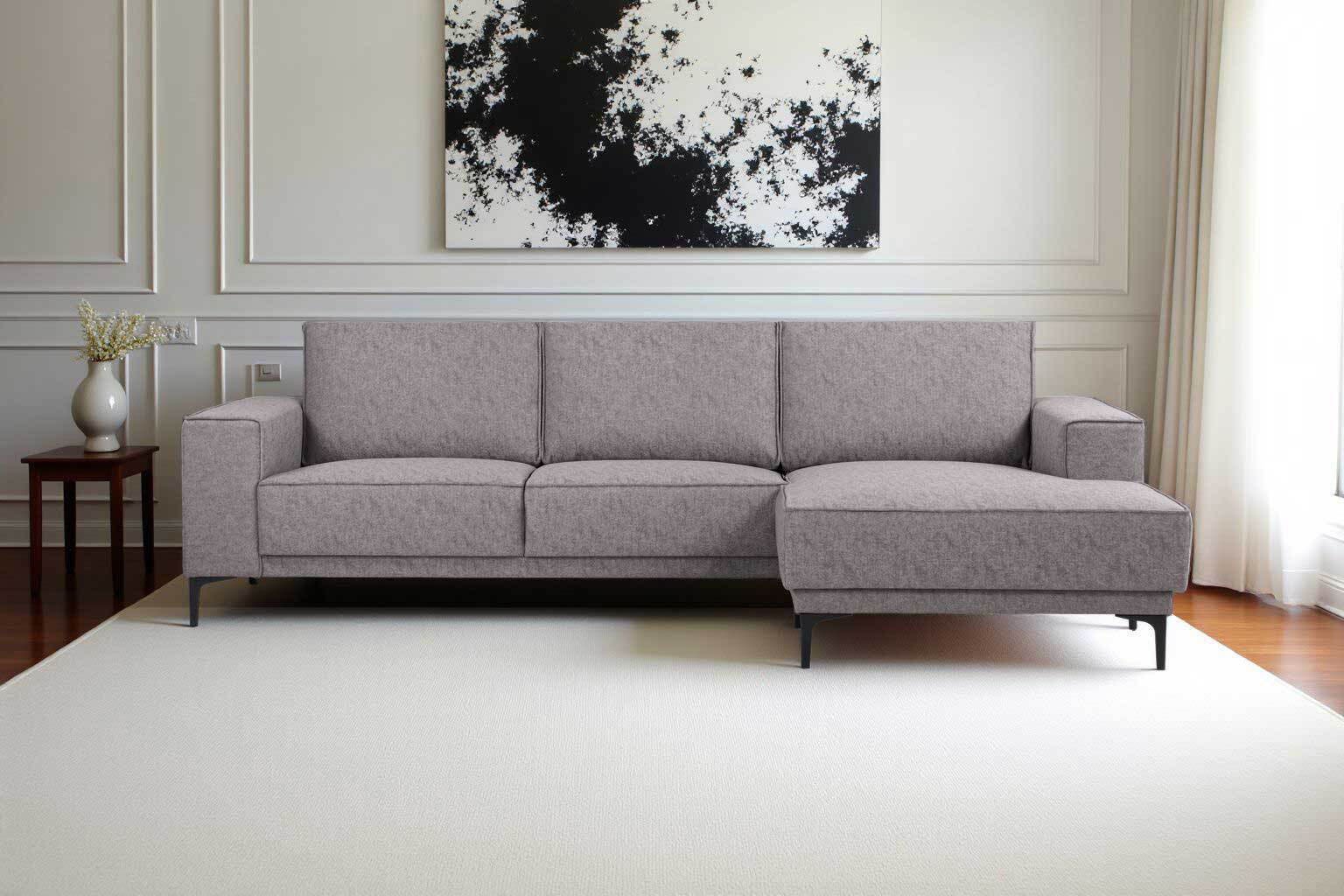 Places of Style Ecksofa "Polsterecke Oland, Struktur, Flachgewebe, Luxus-Mi günstig online kaufen