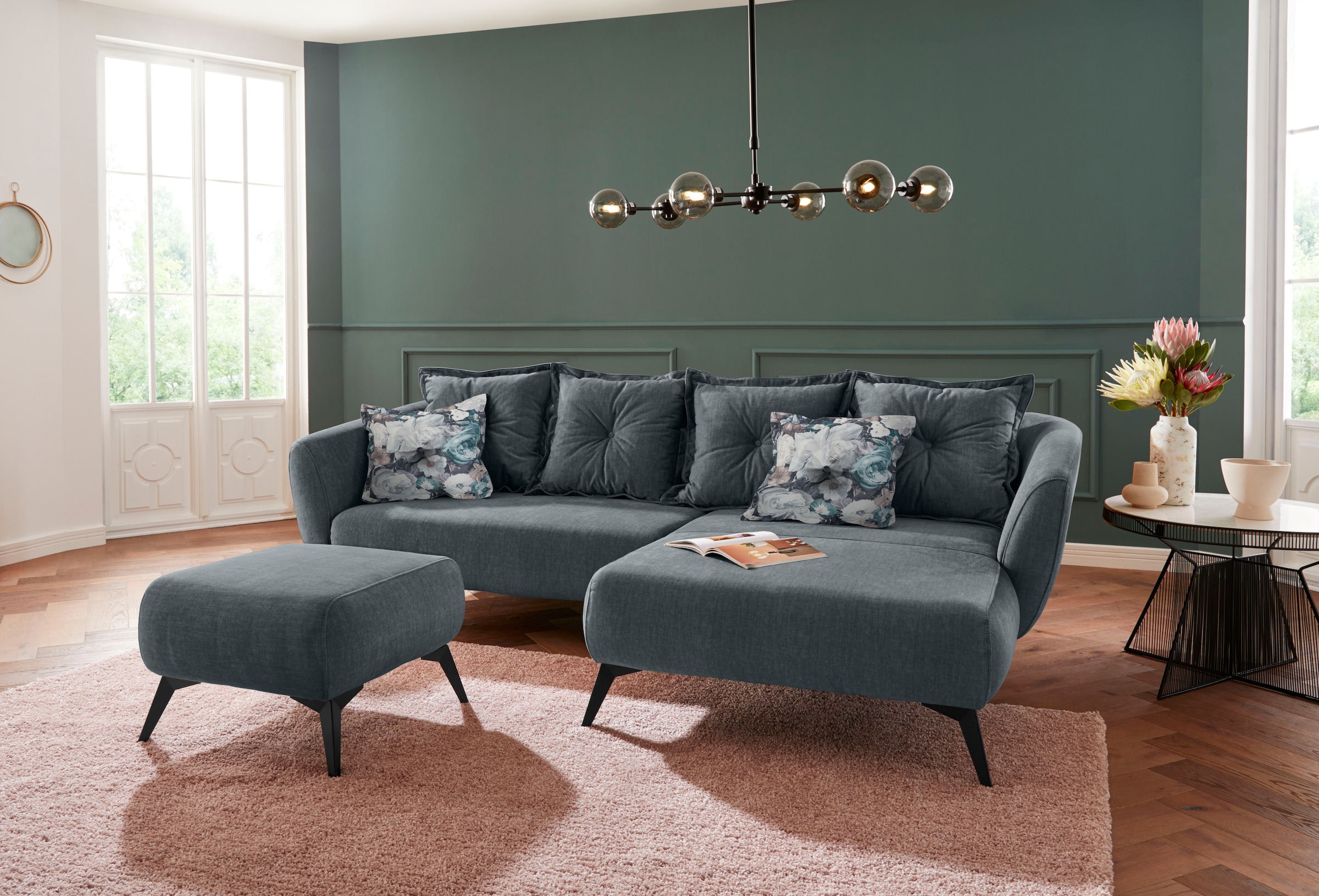 INOSIGN Ecksofa "Baggio romantische Polsterecke, bequem, Breite 277cm, L-Fo günstig online kaufen