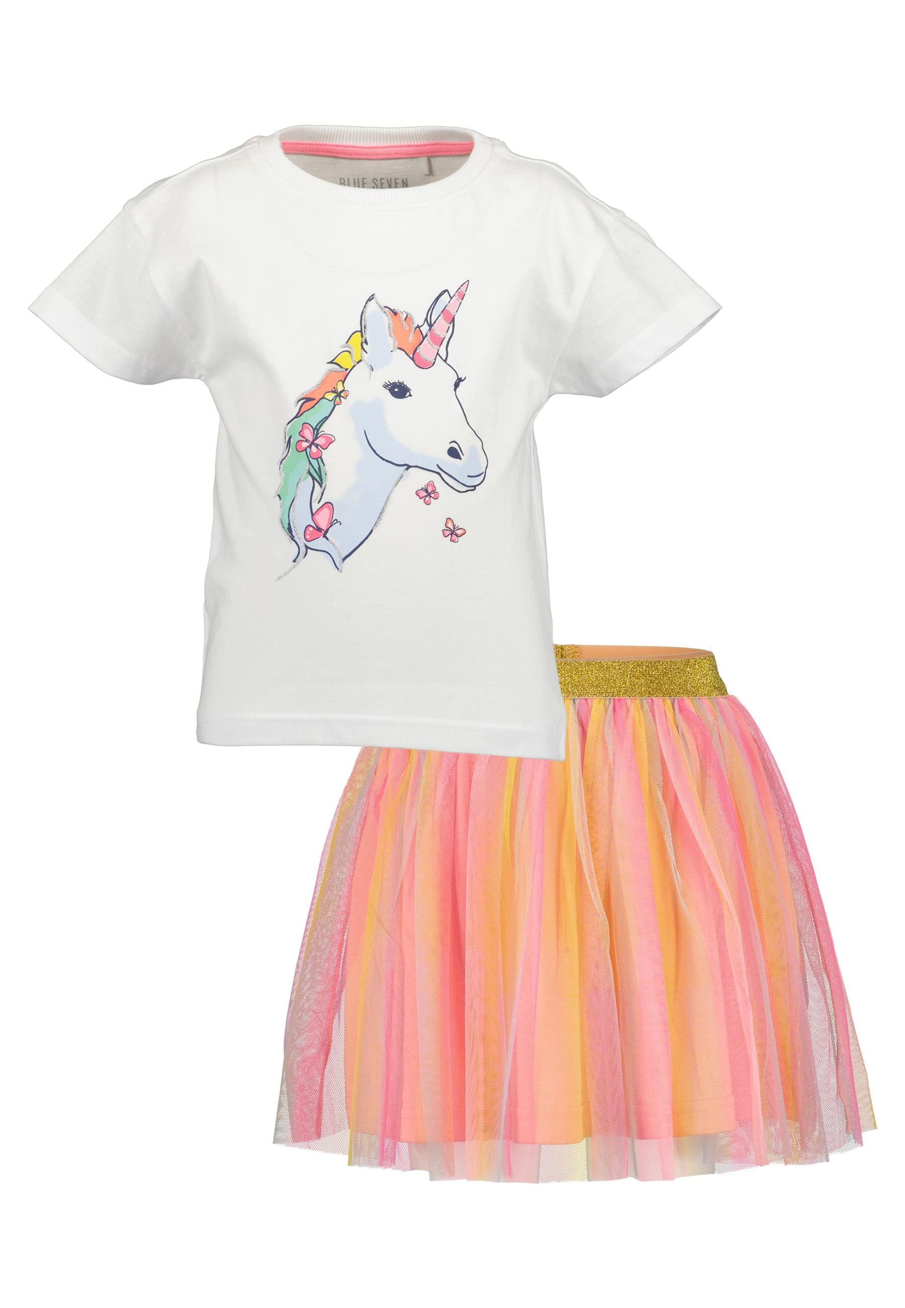 Blue Seven Shirt & Rock Set, 2 tlg. mit tollem Einhorn-Frontmotiv