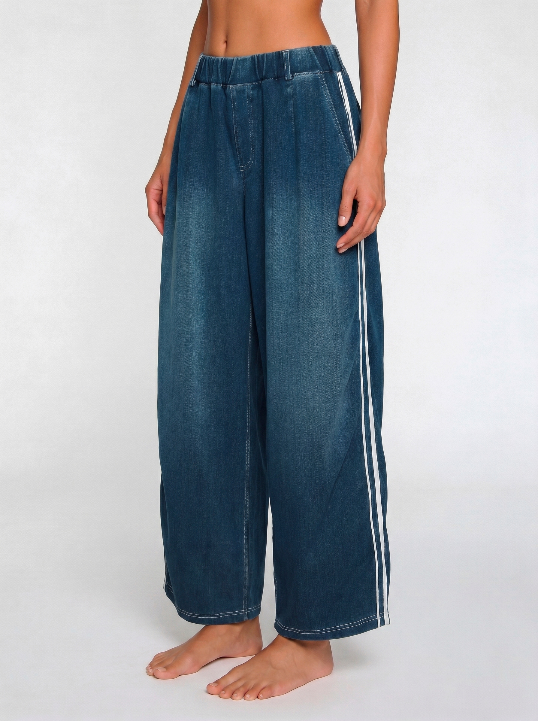 H.I.S Schlupfhose "Baggy-Denim Style, mit Waschung, ohne Verschluss, mit Taschen" Denim der sich uneingeschränkt bequem anfühlt
