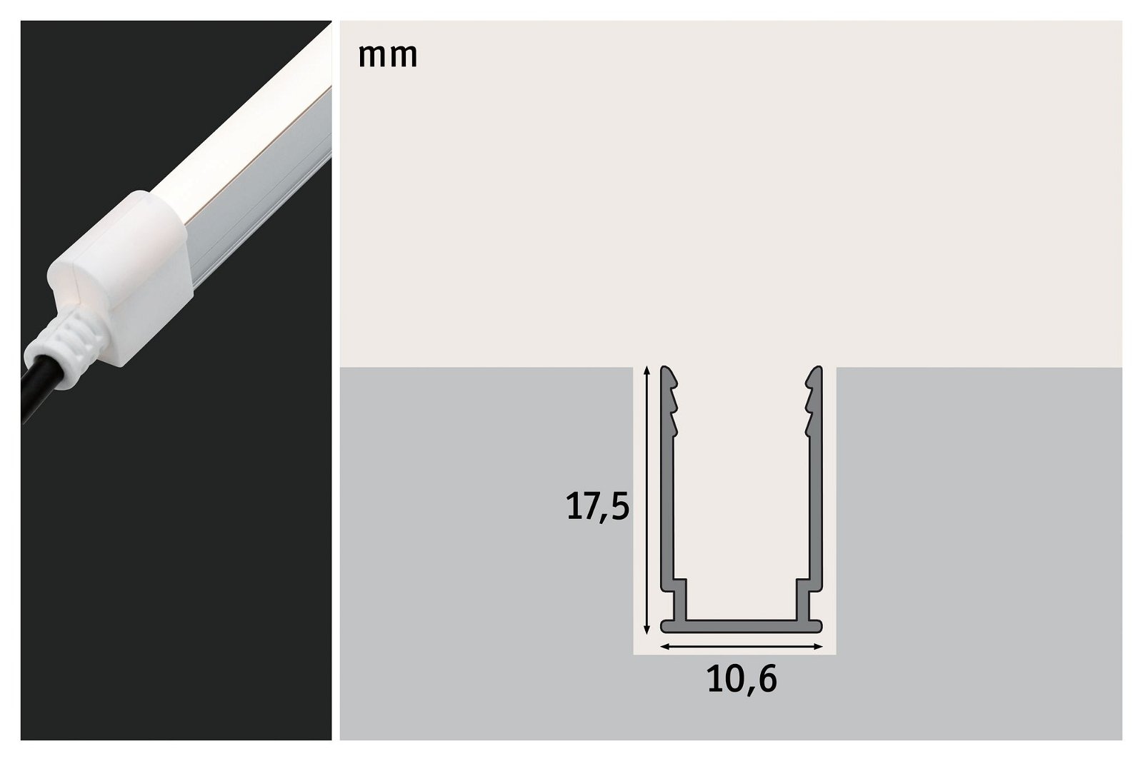 Paulmann Gartenleuchte »Plug & Shine LED Strip Profil Warmweiß Aluminiumprofil 1m«