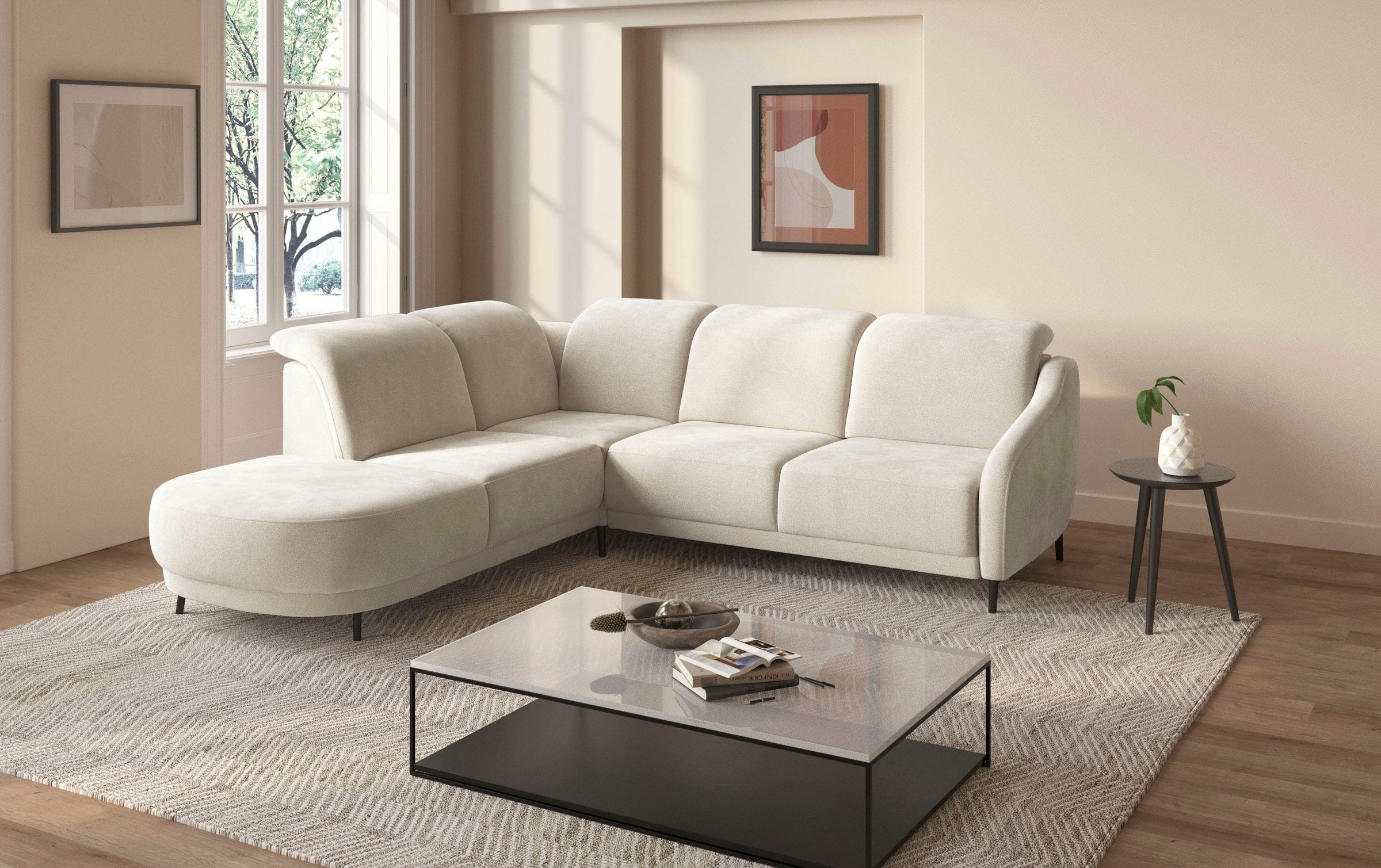 sit&more "Blues L-Form" wahlweise mit Klapptisch und USB günstig online kaufen