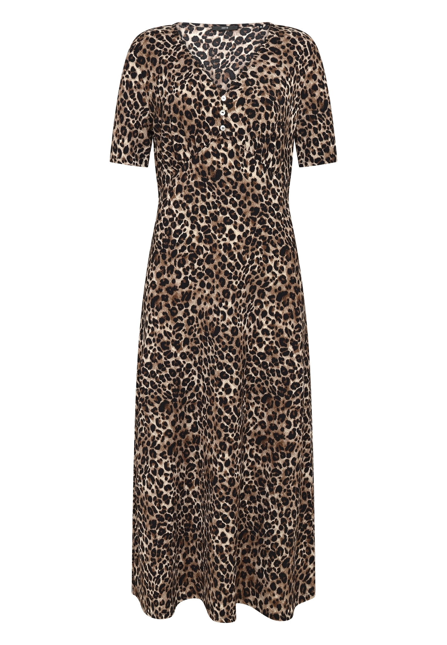Zero Maxikleid »Damen kurzarm mit Leoprint« Raffung