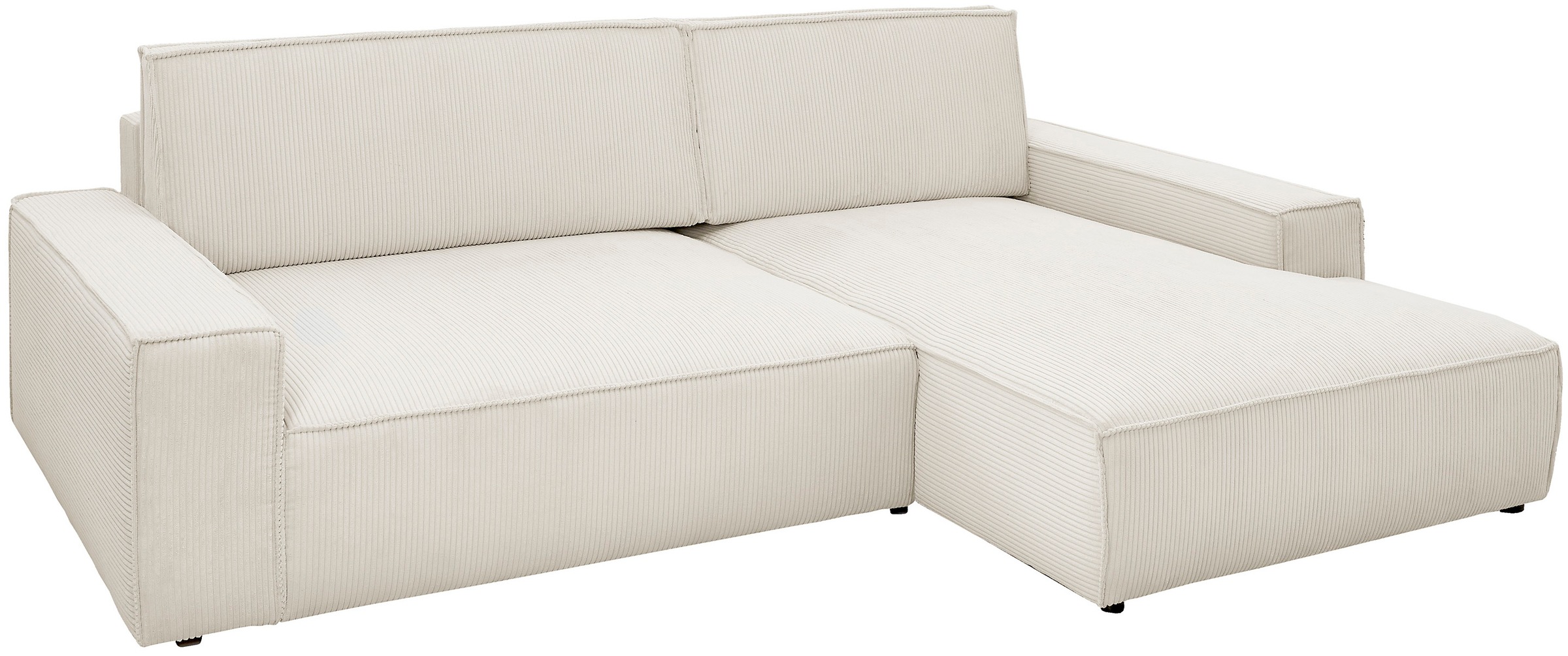 Home affaire Ecksofa »NEU: SHERWOODL XXL 284, Big-Sofa L-Form, tiefe Sitzfläche 95 cm, Cord,«, Leinenoptik, Recamiere rechts/links, auch als Schlafsofa stellbar
