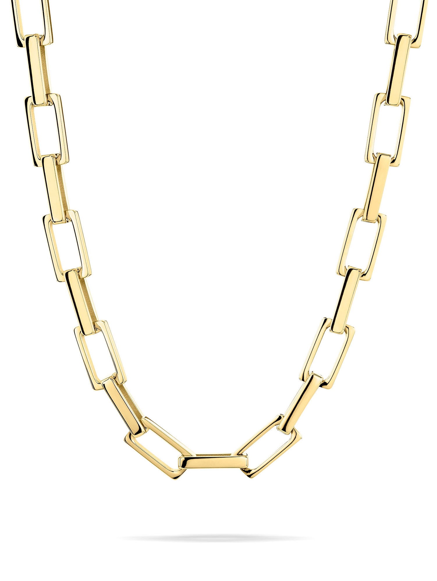 Gliederkette LIEBESKIND BERLIN "Schmuck Geschenk Edelstahl Halskette Big Link", gelbgoldfarben, Halsketten, Damen, Edelstahl, L: 50 B: 7mm, Gliederkette, B:7mm