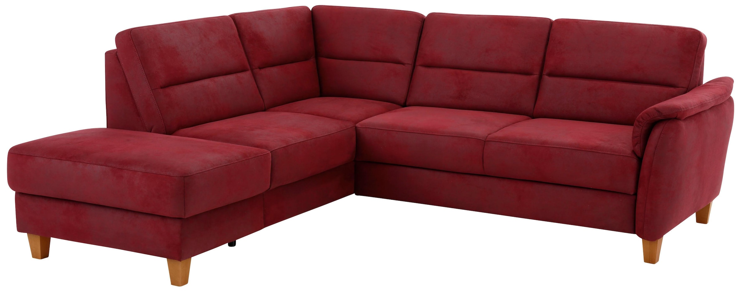 Home affaire Ecksofa "Palmera, L-Form, B: 236 cm, Bettfunktion & Bettkasten wählbar" Federkern-Polsterung, Sitzhöhe 48 cm, handgefertigt, stilvolles Design