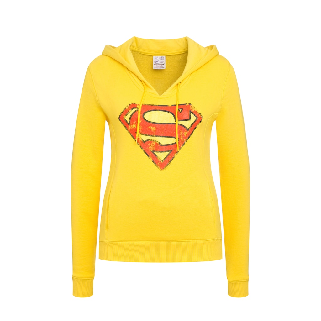 Damenmode Shirts & Sweatshirts LOGOSHIRT Kapuzensweatshirt »DC Comics - Superman«, mit lizenziertem Print gelb Damenmode Shirts & Sweatshirts LOGOSHIRT Kapuzensweatshirt »DC Comics - Superman«, mit lizenziertem Print gelb