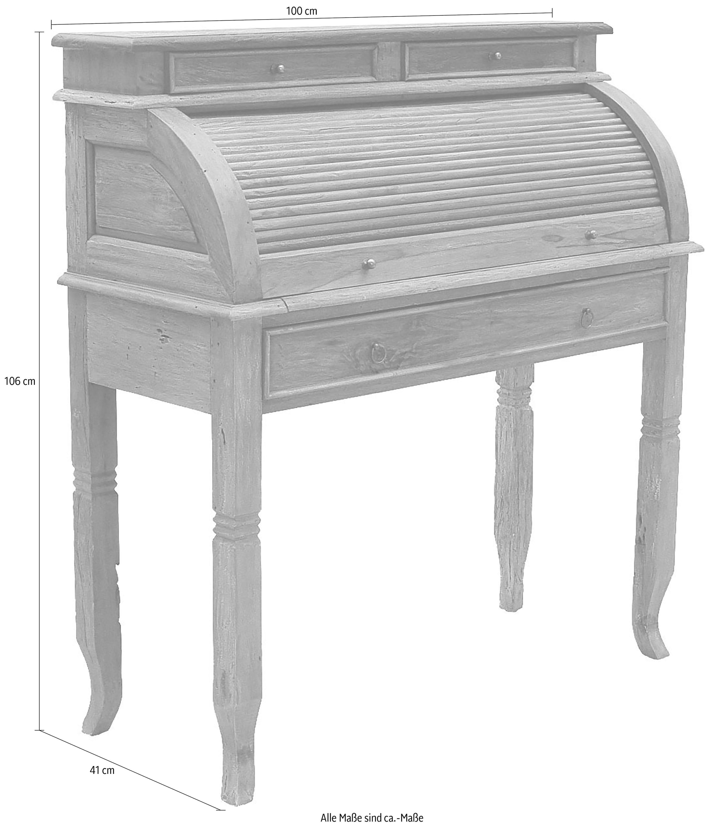 SIT Sekretär »Seadrift«, recyceltes Teak-Altholz, Breite 100 cm, Shabby Chic, Vintage