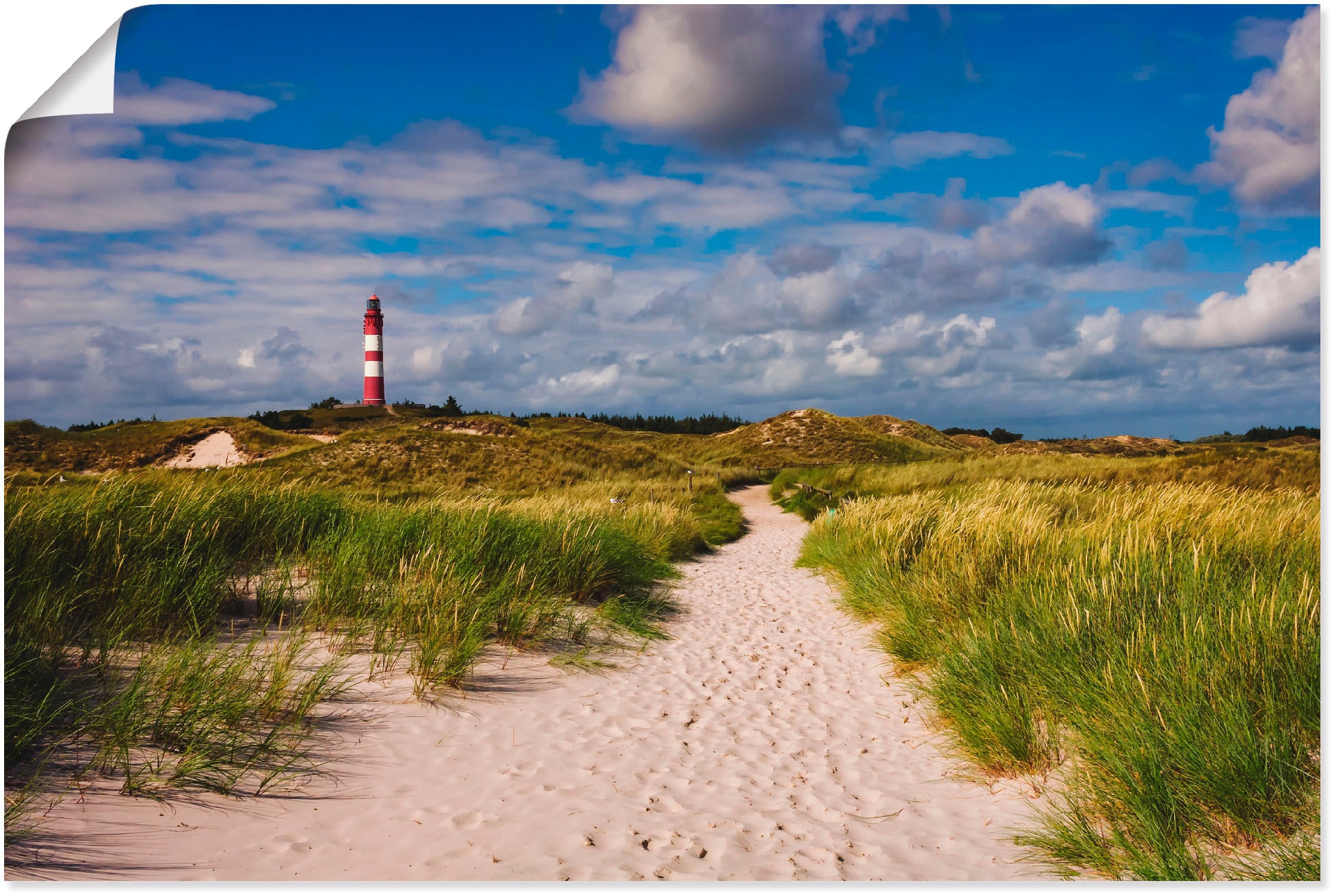 Artland Wandbild »Strandweg zum Leuchtturm Alubild, in Größen Wandaufkleber (1 - als Küste, BAUR Insel kaufen versch. Poster St.), oder Leinwandbild, Amrum«, 