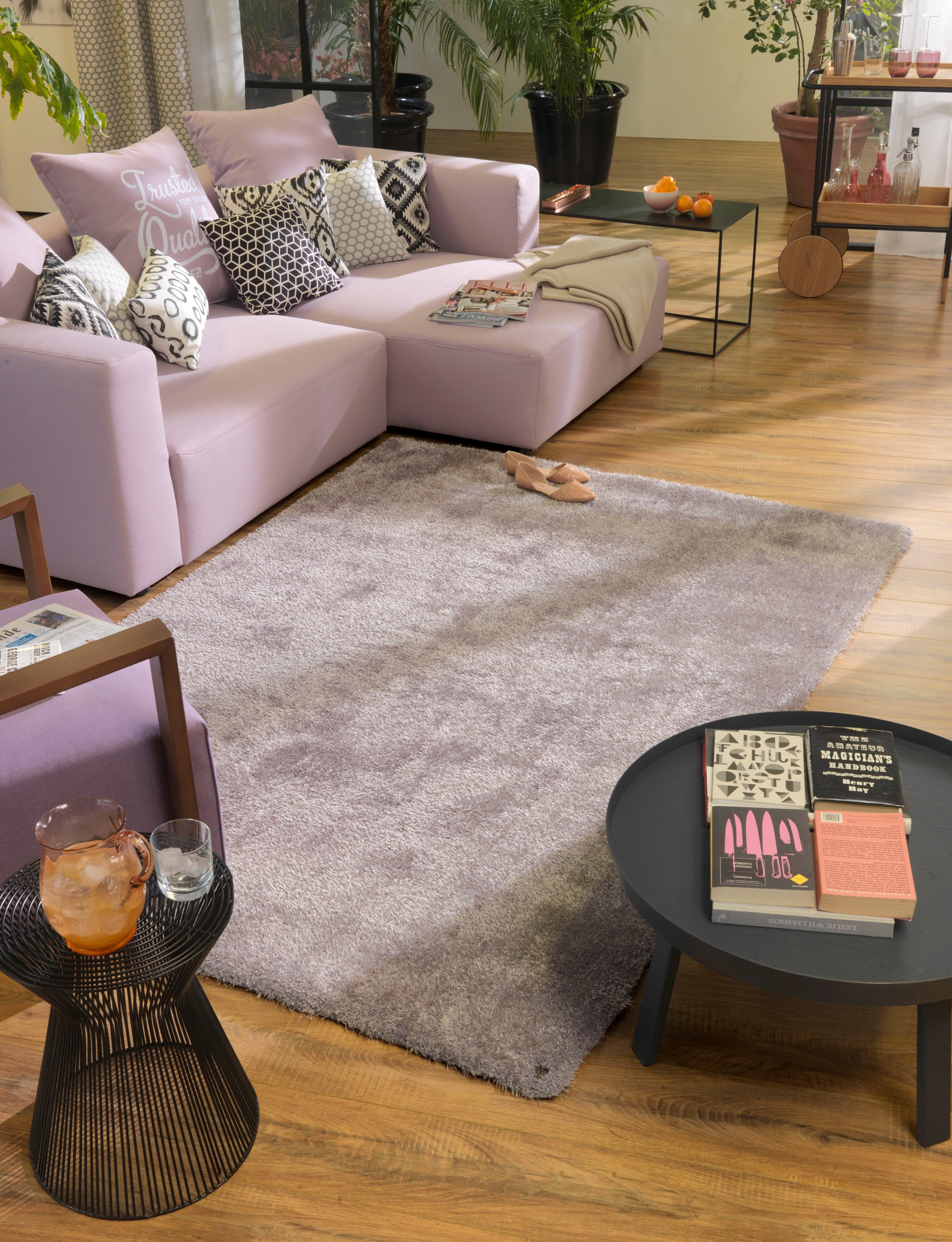 TOM TAILOR HOME Hochflor-Teppich »Soft«, rechteckig, 35 mm Höhe, handgetuftet, Uni-Farben, super weich und flauschig
