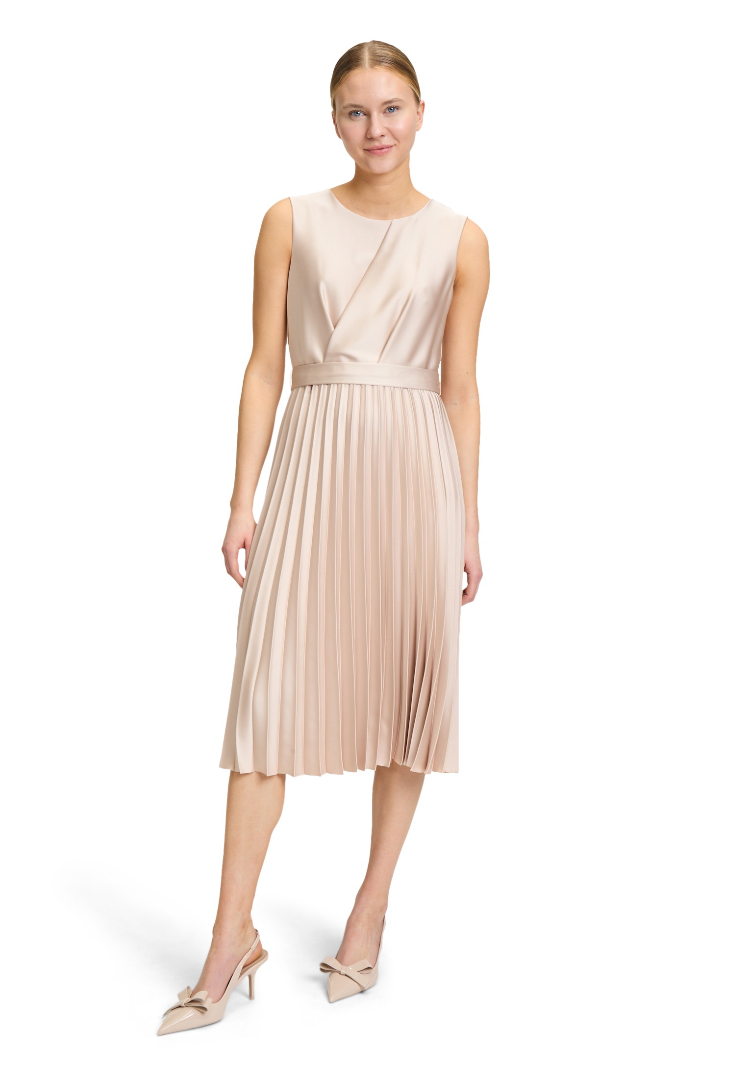 Betty&Co Chiffonkleid "Damen Chiffonkleid mit Plissee" Ohne Tasche Plissee günstig online kaufen