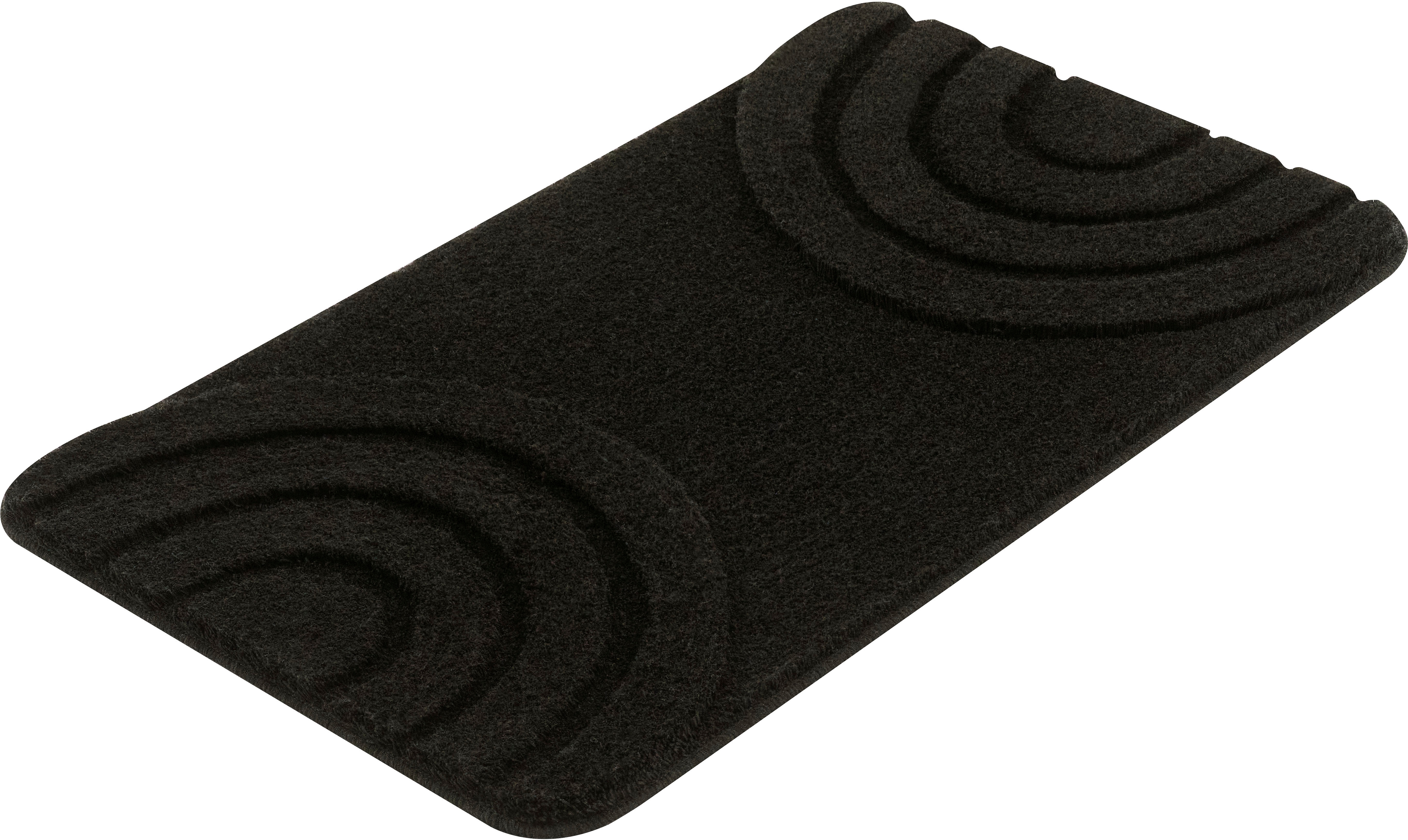 Kleine Wolke Badematte "Bow, Badvorleger, Badezimmer Teppich" Höhe 25 mm rutschhemmend beschichtet fußbodenheizungsgeeignet Badteppich, Uni Faben, Hoch/Tief Effekt