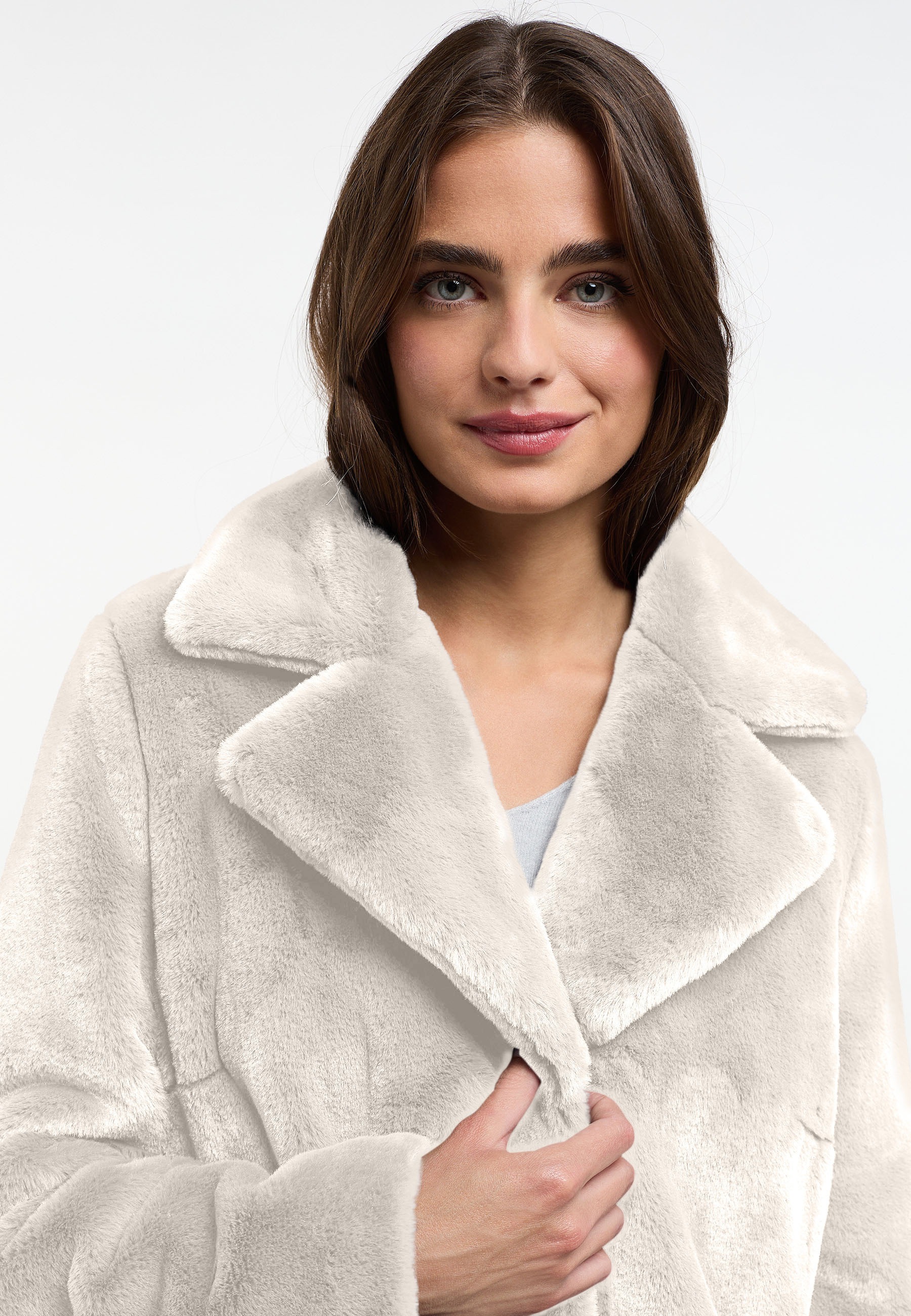 Frieda & Freddies Fellimitatmantel »Fake Fur Coat / Moon-river2«, mit klassischem Design
