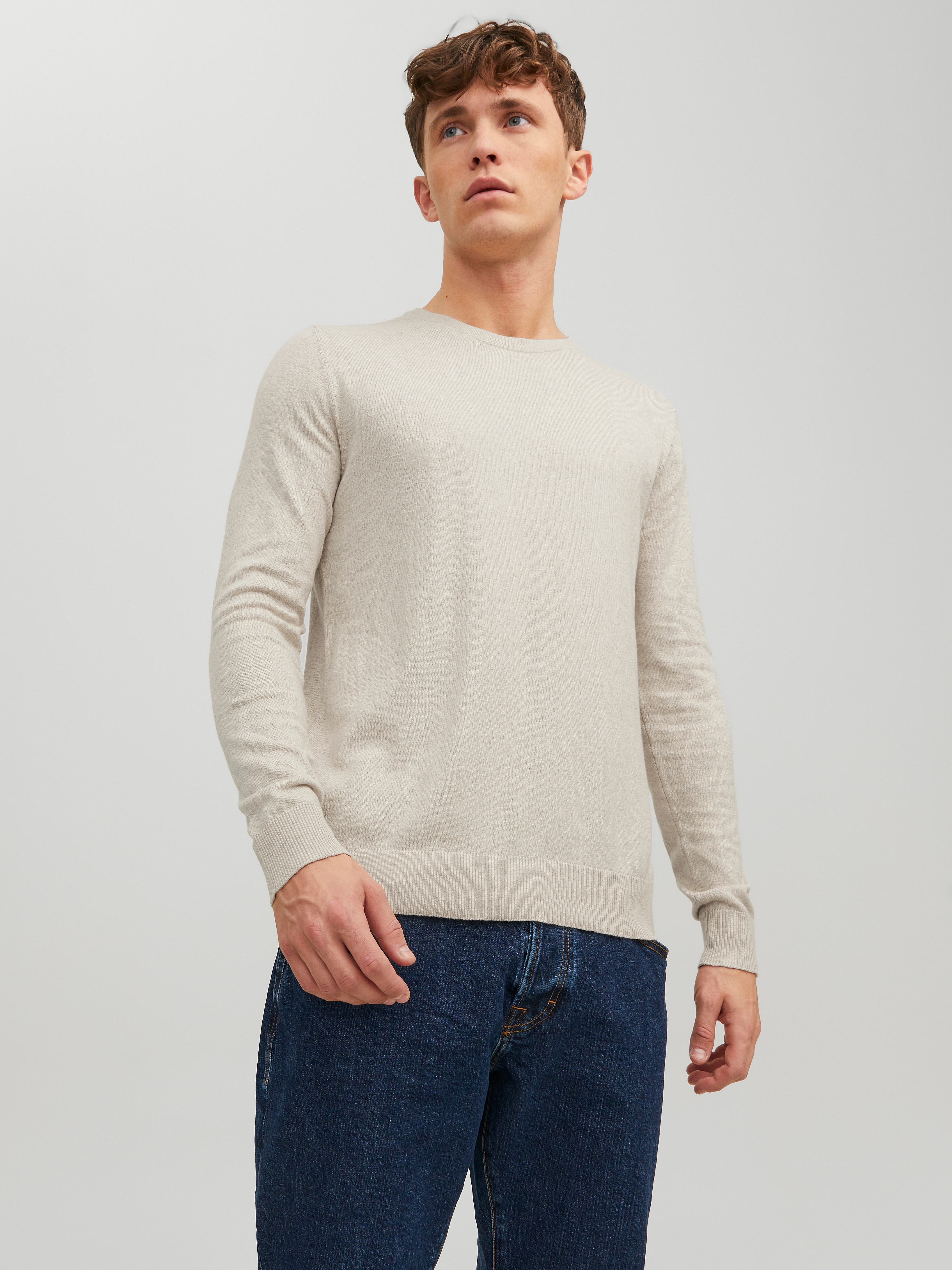Jack & Jones 1100000002199 "JJEEMIL KNIT CREW NECK NOOS" Baumwollmischung, regular fit