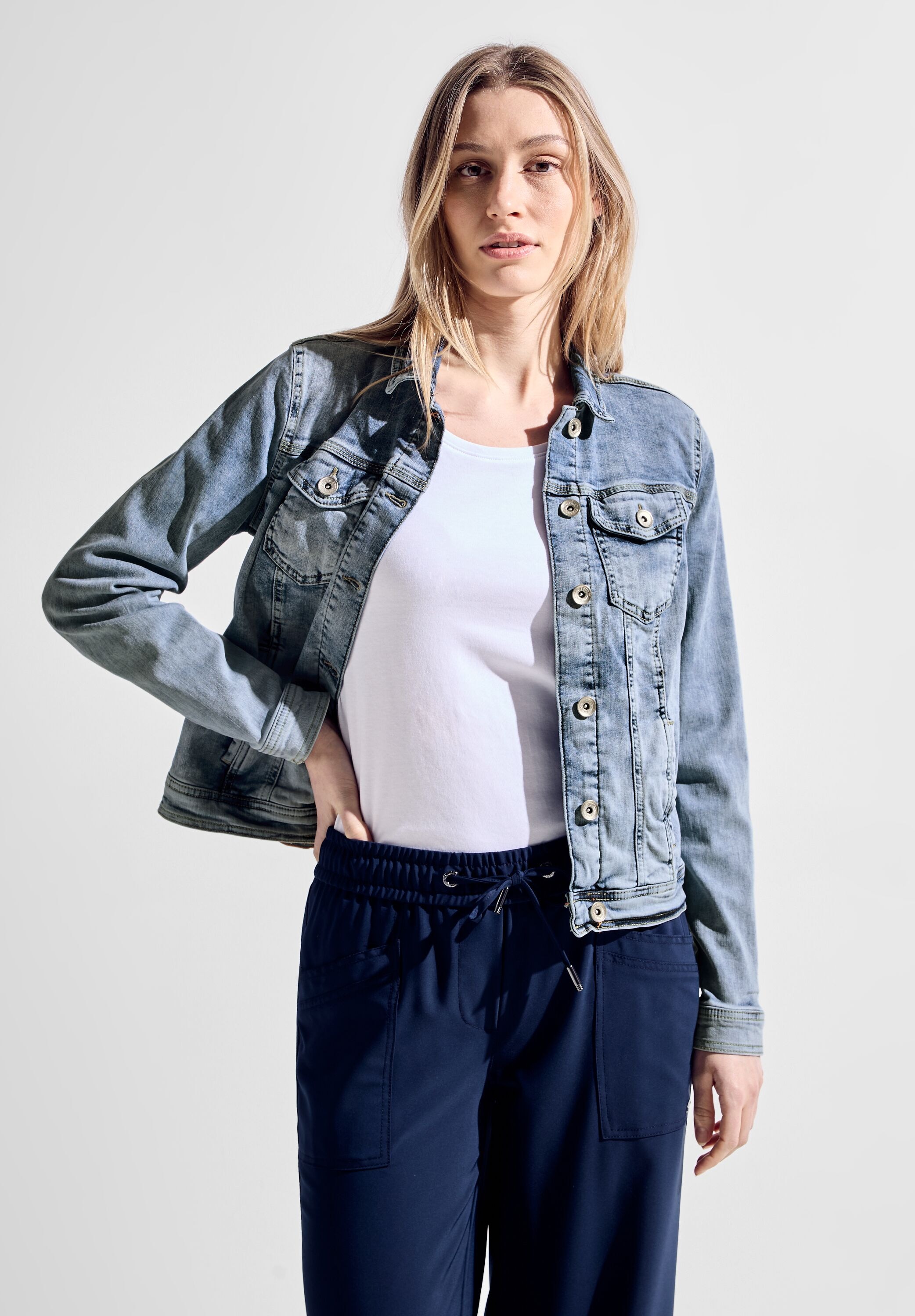 Jeansjacke, ohne Kapuze, im Denim-Style