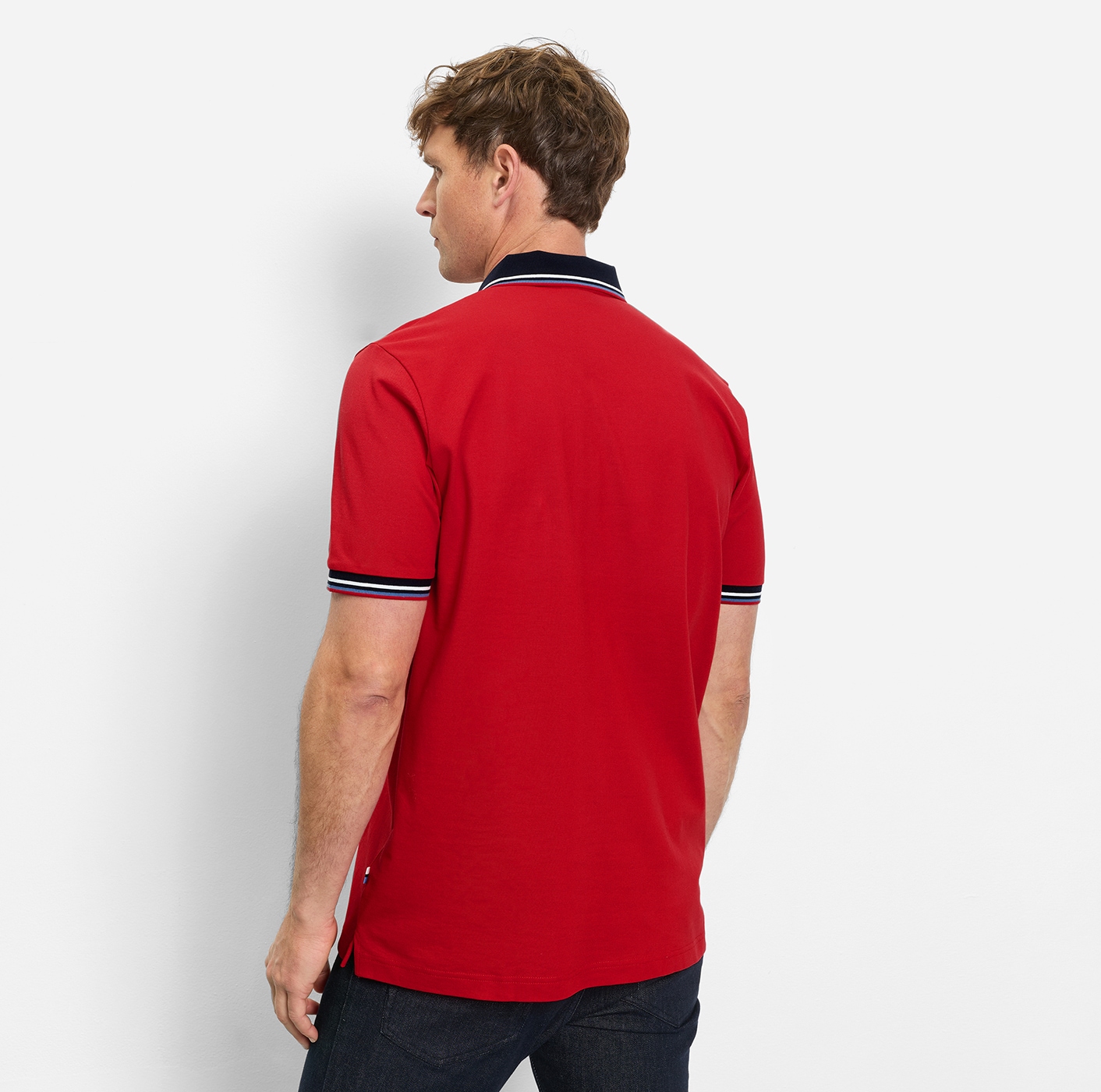 OLYMP Poloshirt »Casual« farbliche Kontrast-Details
