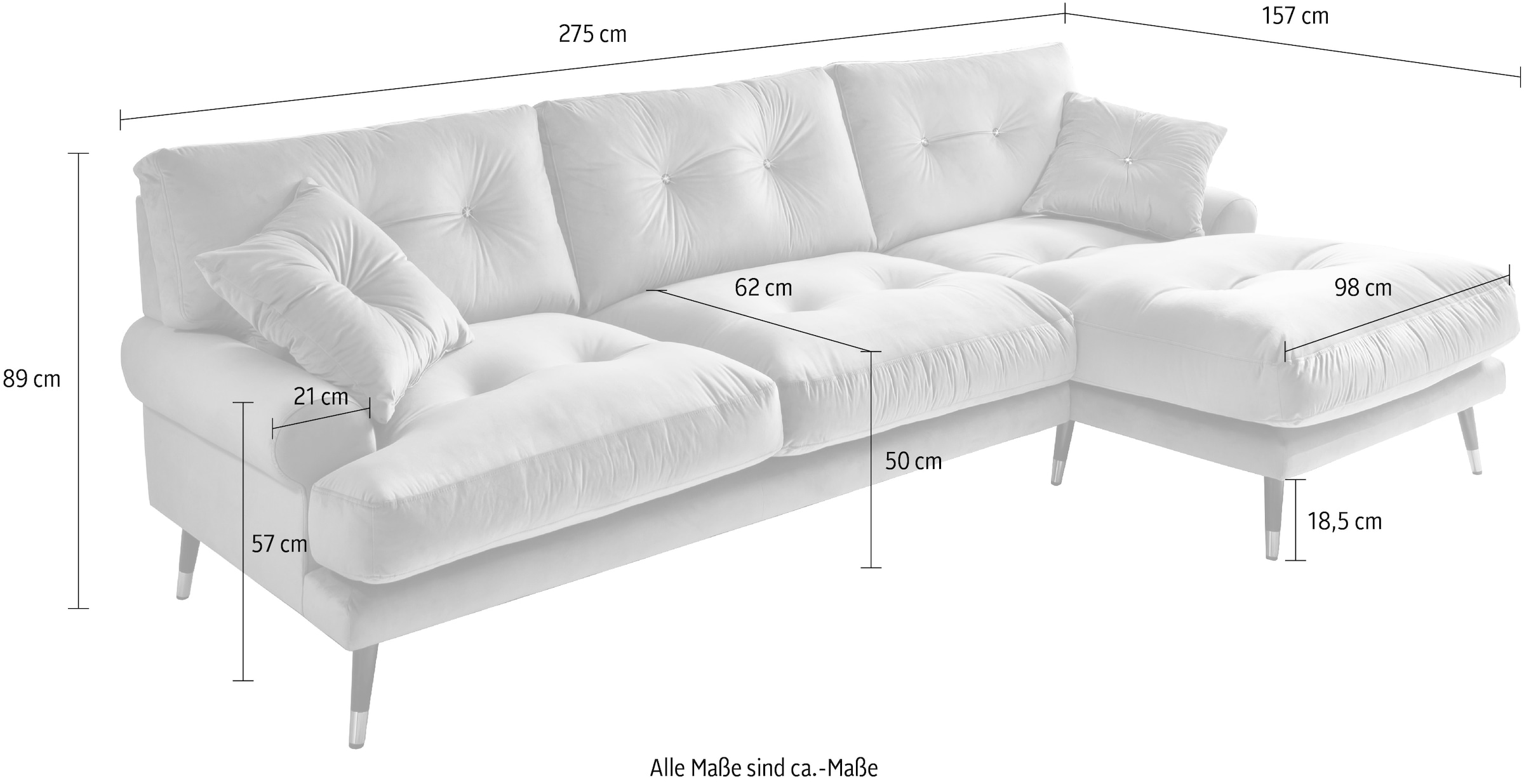 goldfarben und Strasssteinen BAUR Applikationen by »Samir«, bestellen Trends HG | mit Ecksofa