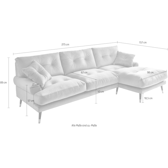 Trends by HG Ecksofa »Samir«, mit Strasssteinen und goldfarben Applikationen  bestellen | BAUR