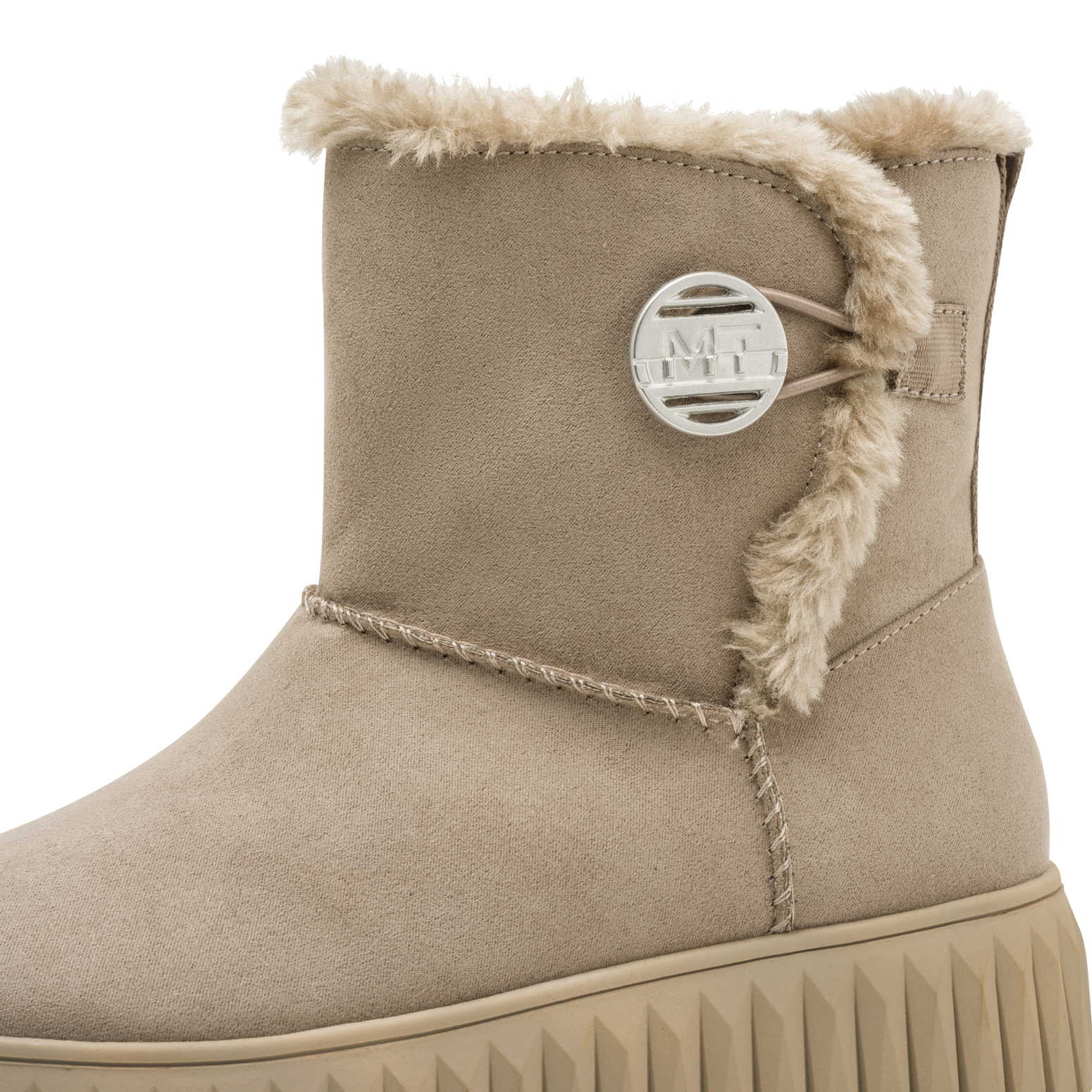 MARCO TOZZI Winterboots  Plateau, Reißverschlussboots mit Fellimitat am Schaftrand