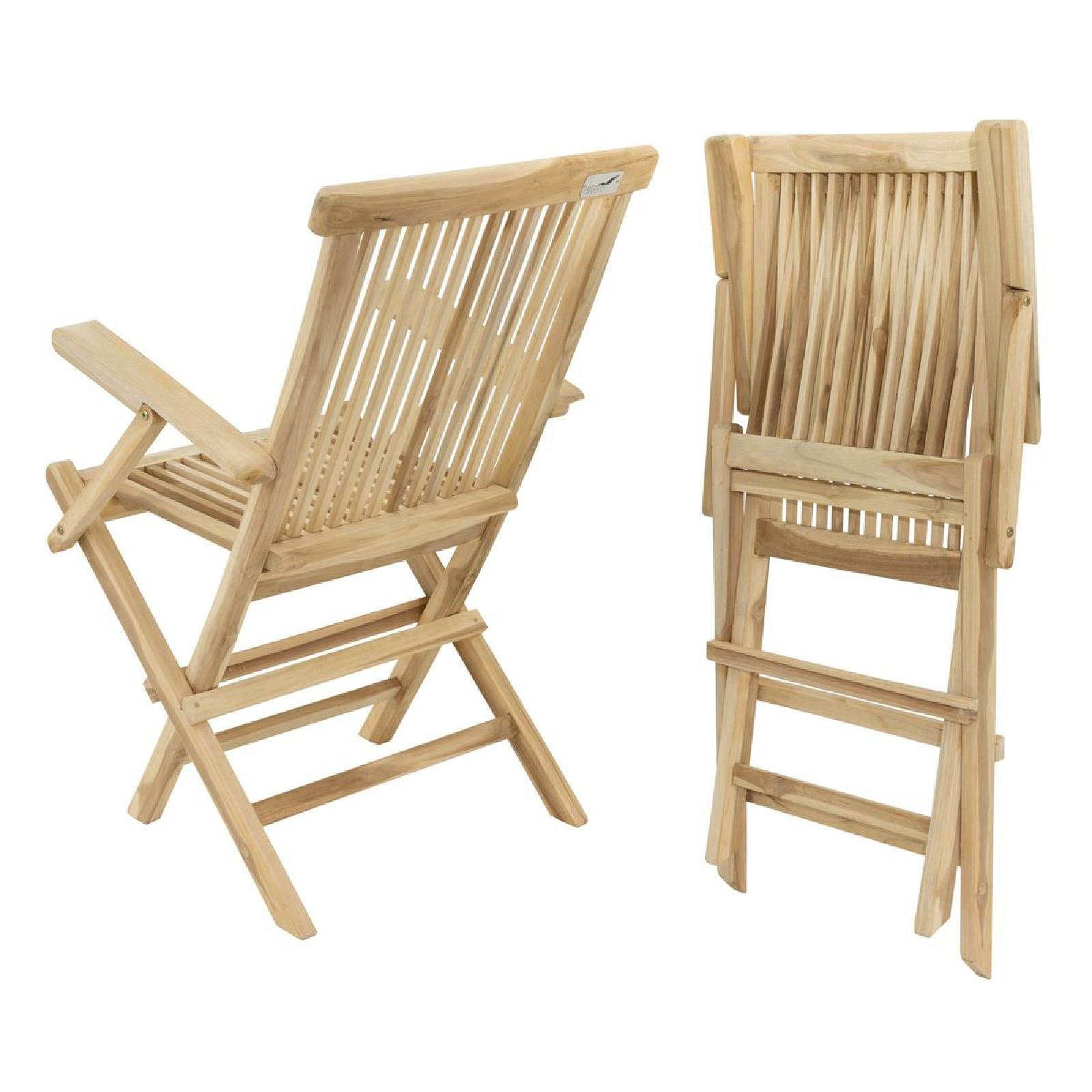 VCM Gartenstuhl "4er Gartenstuhl Hochlehner Klappstuhl Holz Teak" () 4 Stk. günstig online kaufen