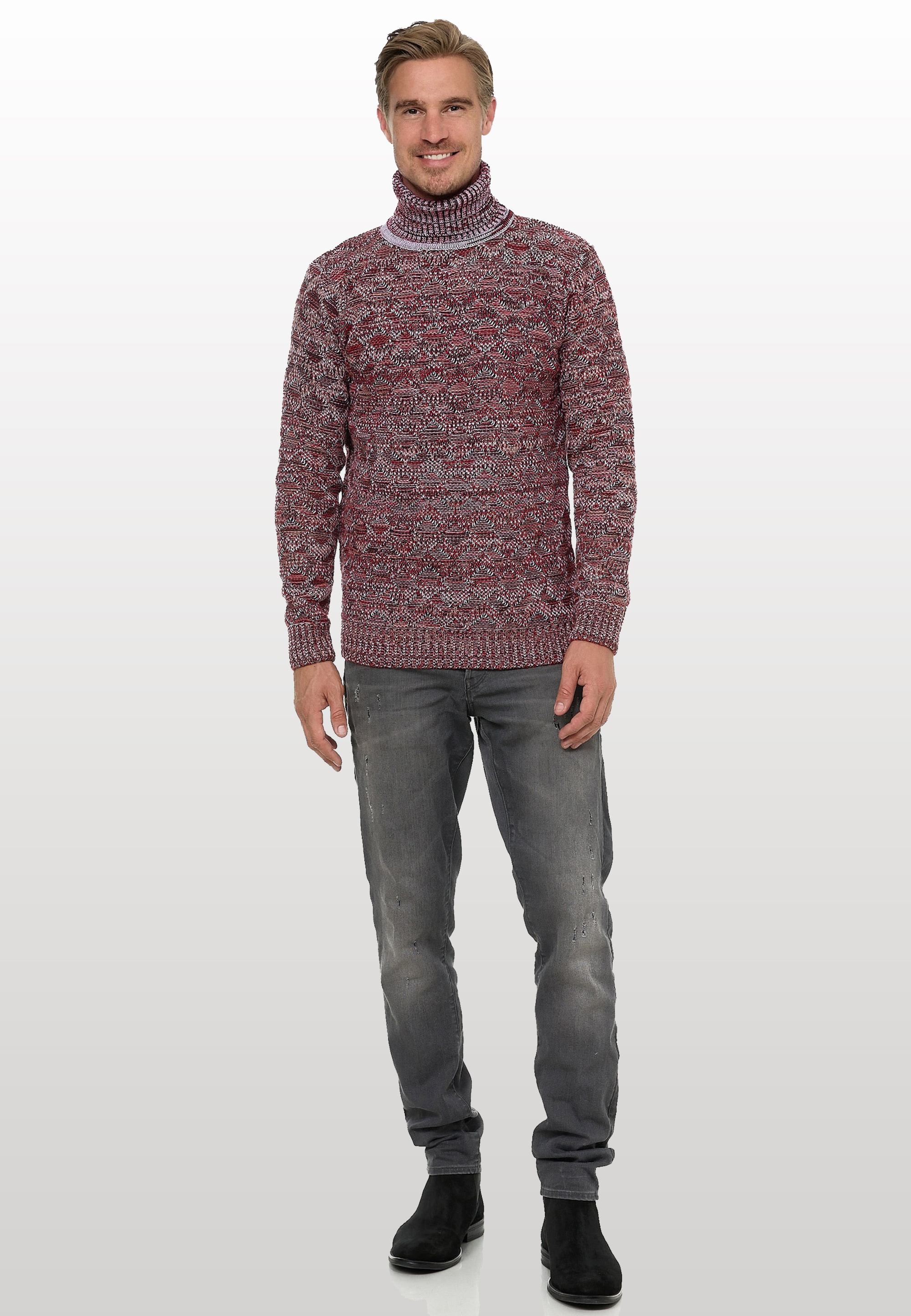 Rusty Neal Strickpullover, mit angesagtem Karo-Design