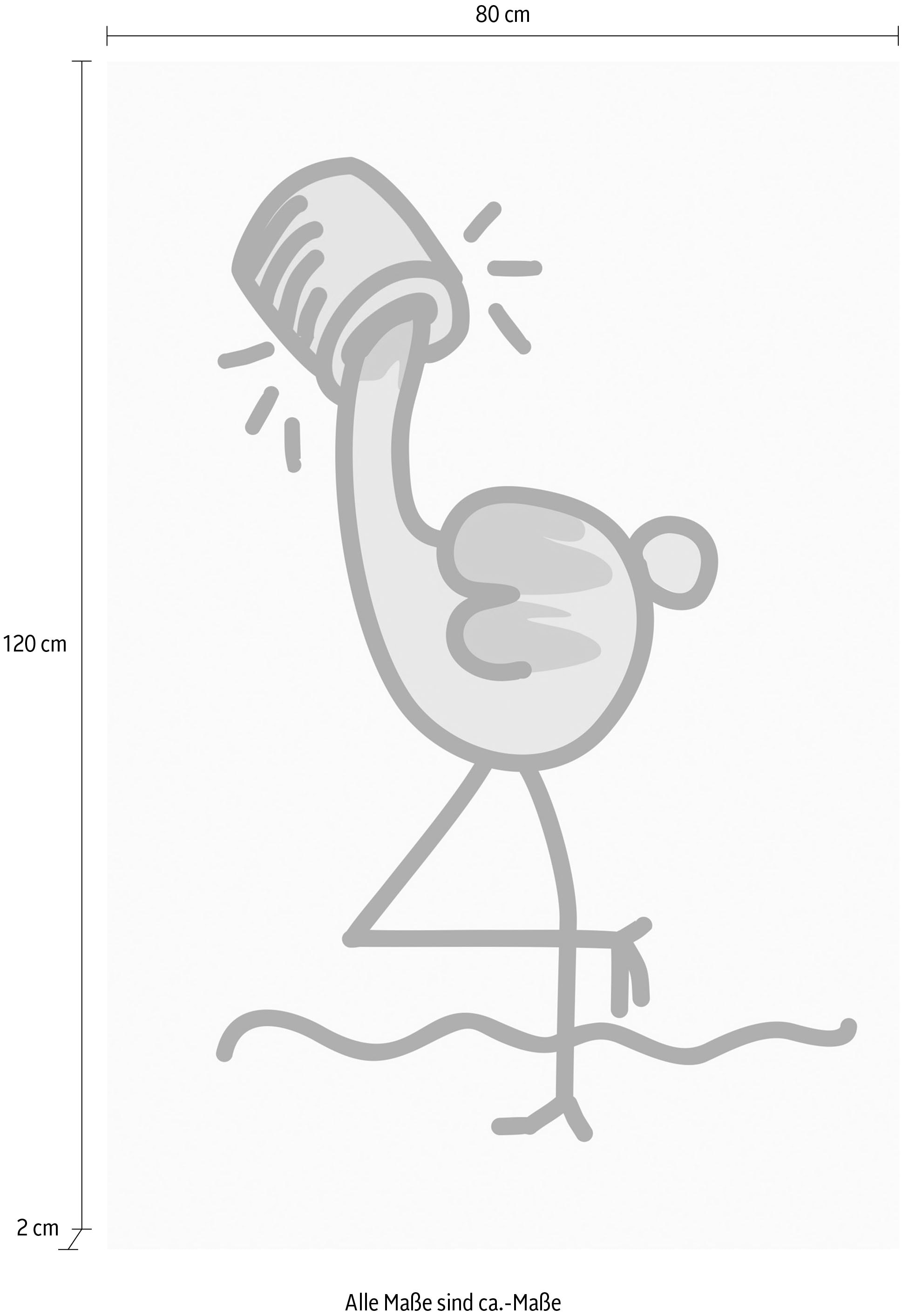 queence Leinwandbild »Flamingo«, Kunst-Vogelbilder-Motivationsbilder, Premium-Leinwandstoff, Handarbeit aus Deutschland