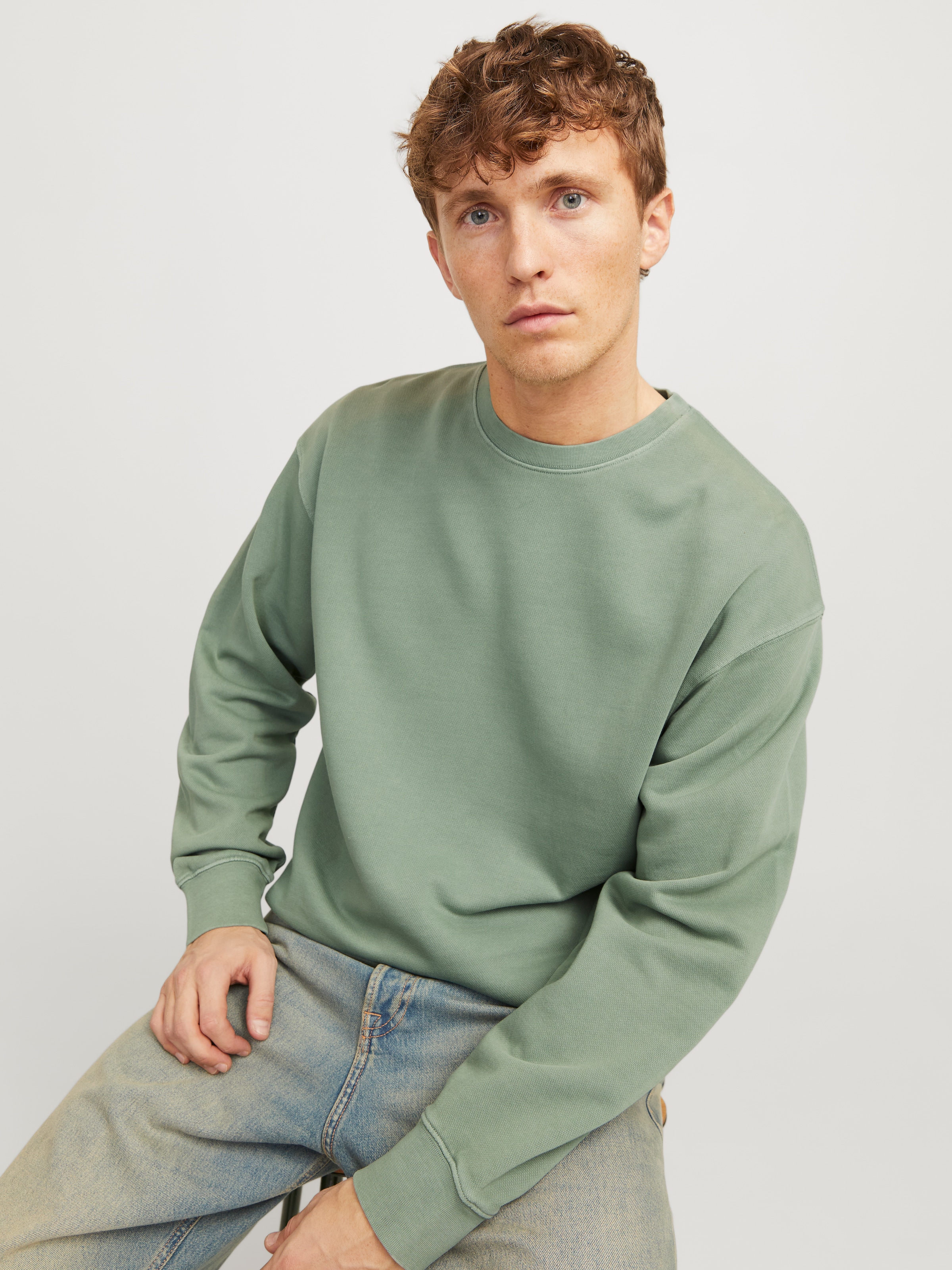 Jack & Jones Sweatshirt "JJECHARGE FADED SWEAT CREW NECK NOOS", mit Rippbün günstig online kaufen