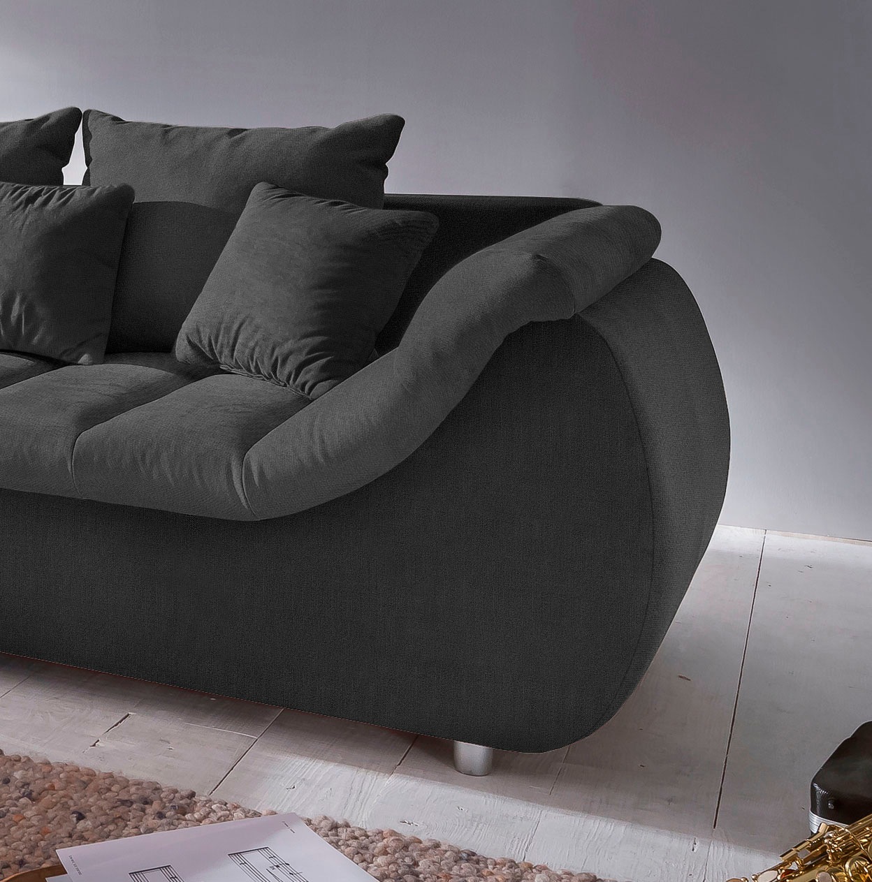 INOSIGN Ecksofa »Imola elegant und bequem, aktuelle Steppung im Sitz, L-Form«, wahlweise mit Bettfunktion