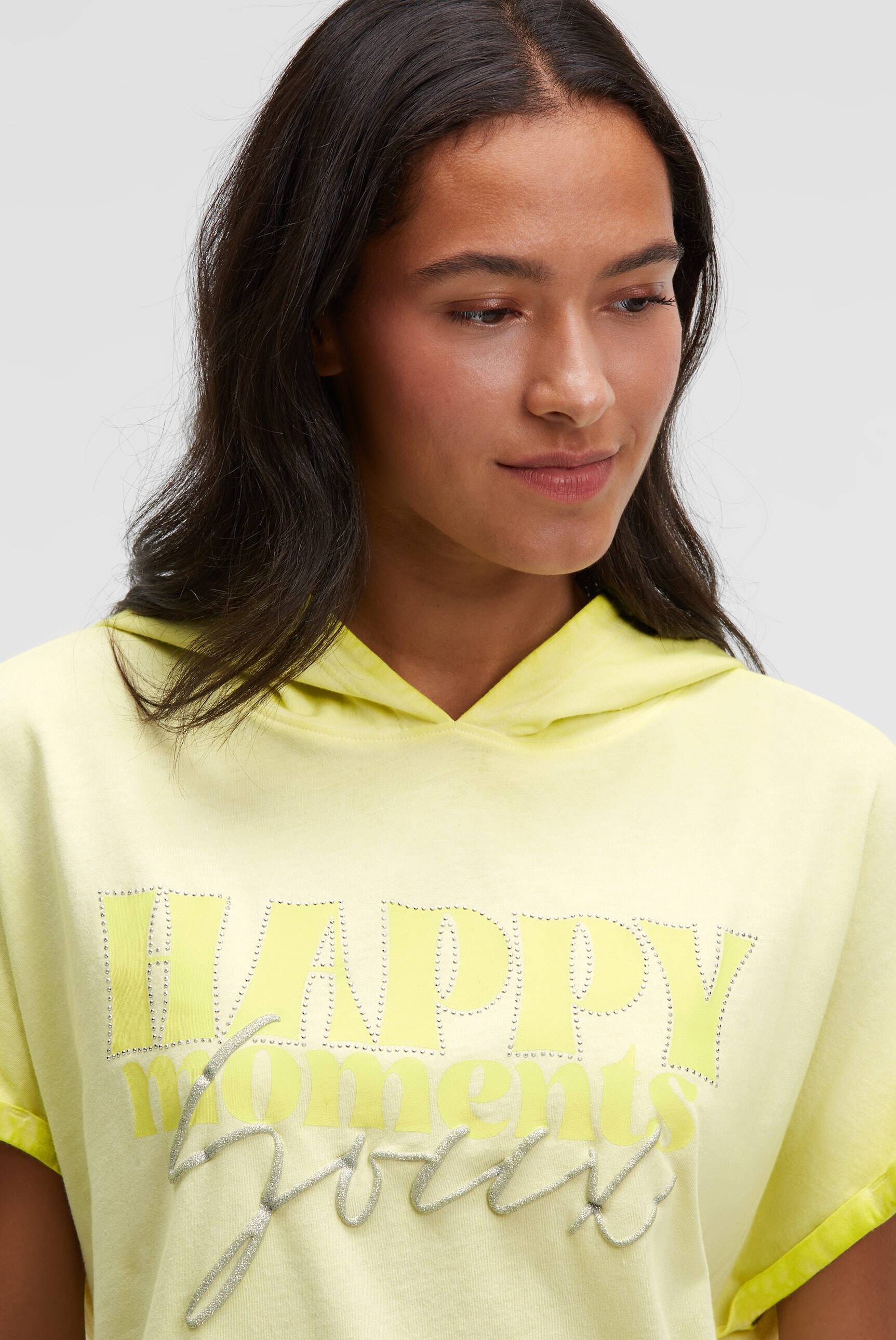 SOCCX Kapuzenshirt mit Bindeband am Saum