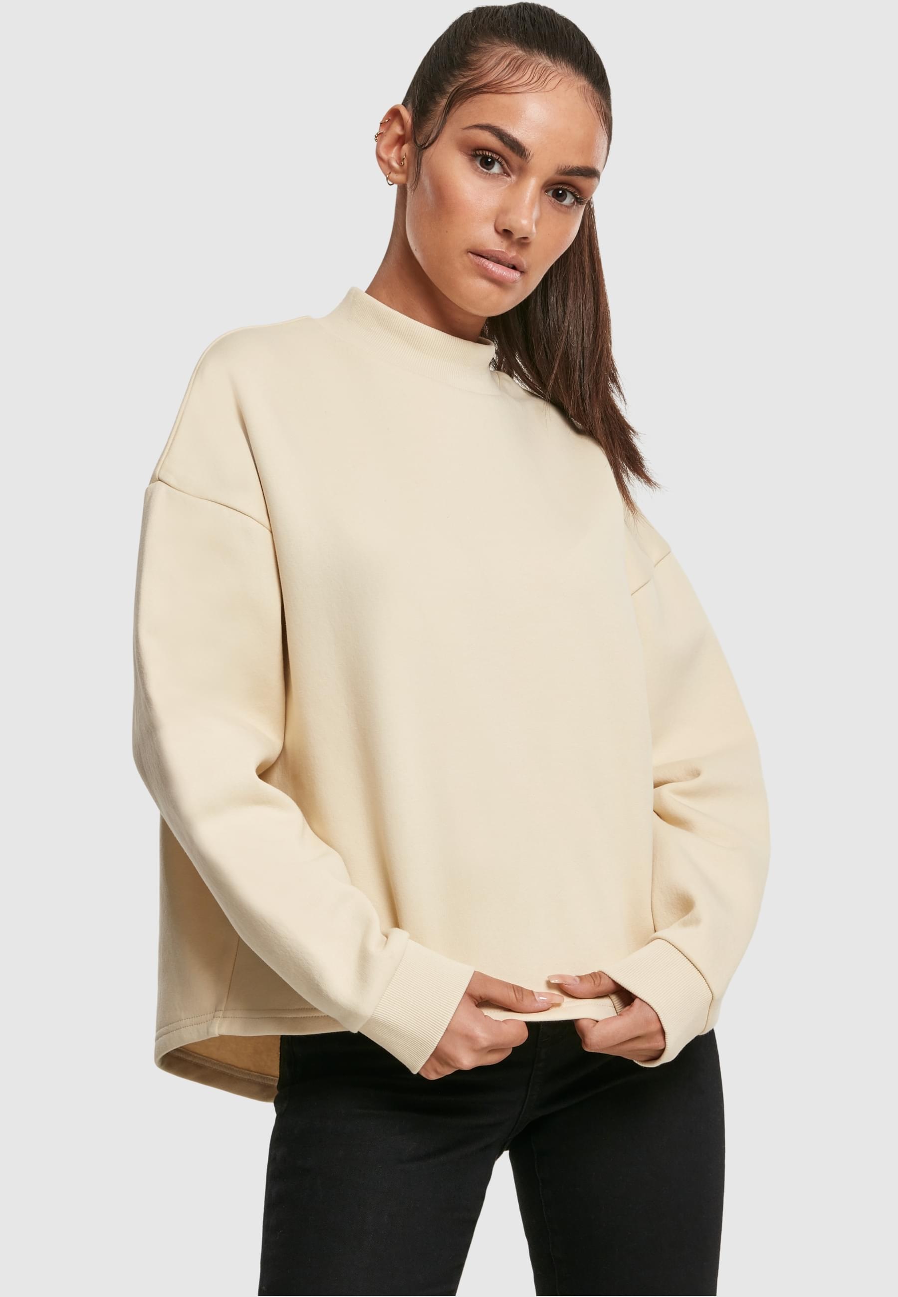 URBAN CLASSICS Sweatshirt »Urban Classics Damen Ladies Oversized High Neck Crew«, (1 tlg.)