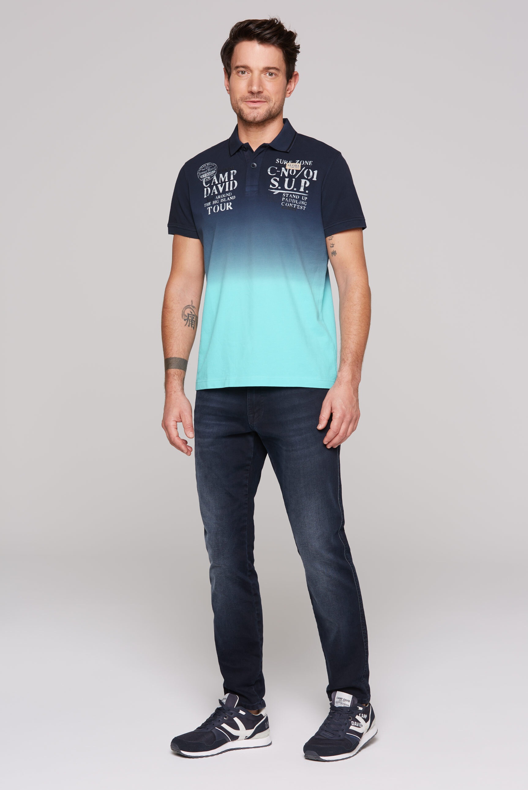 Thumbnail - CAMP DAVID Poloshirt, mit Farbverlauf
