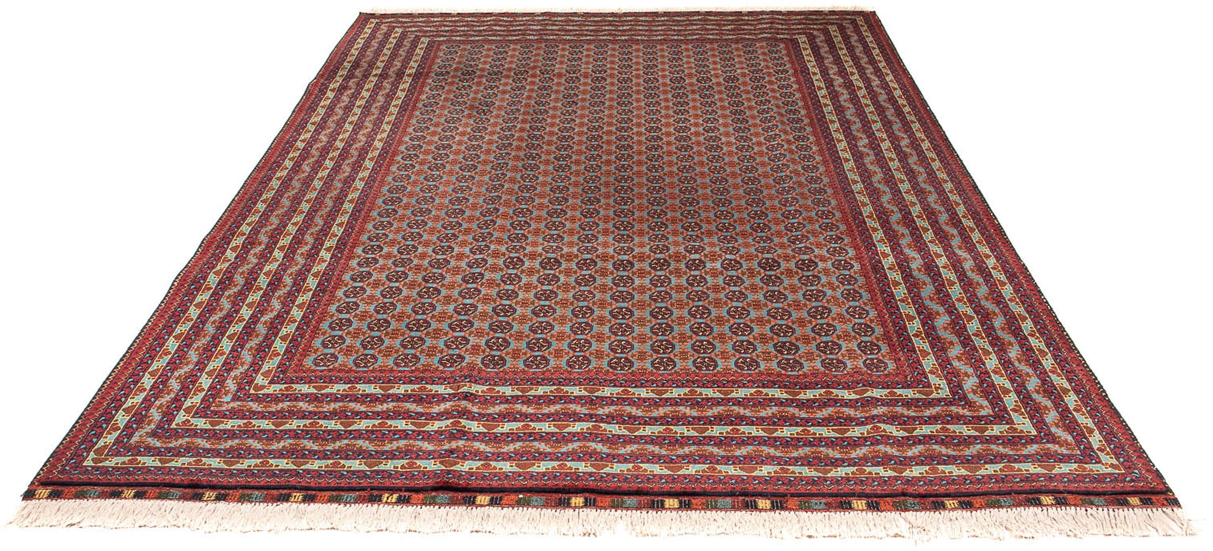 morgenland Orientteppich "Afghan - Buchara - 296 x 196 cm - mehrfarbig", rechteckig, 7 mm Höhe, Wohnzimmer, Handgeknüpft