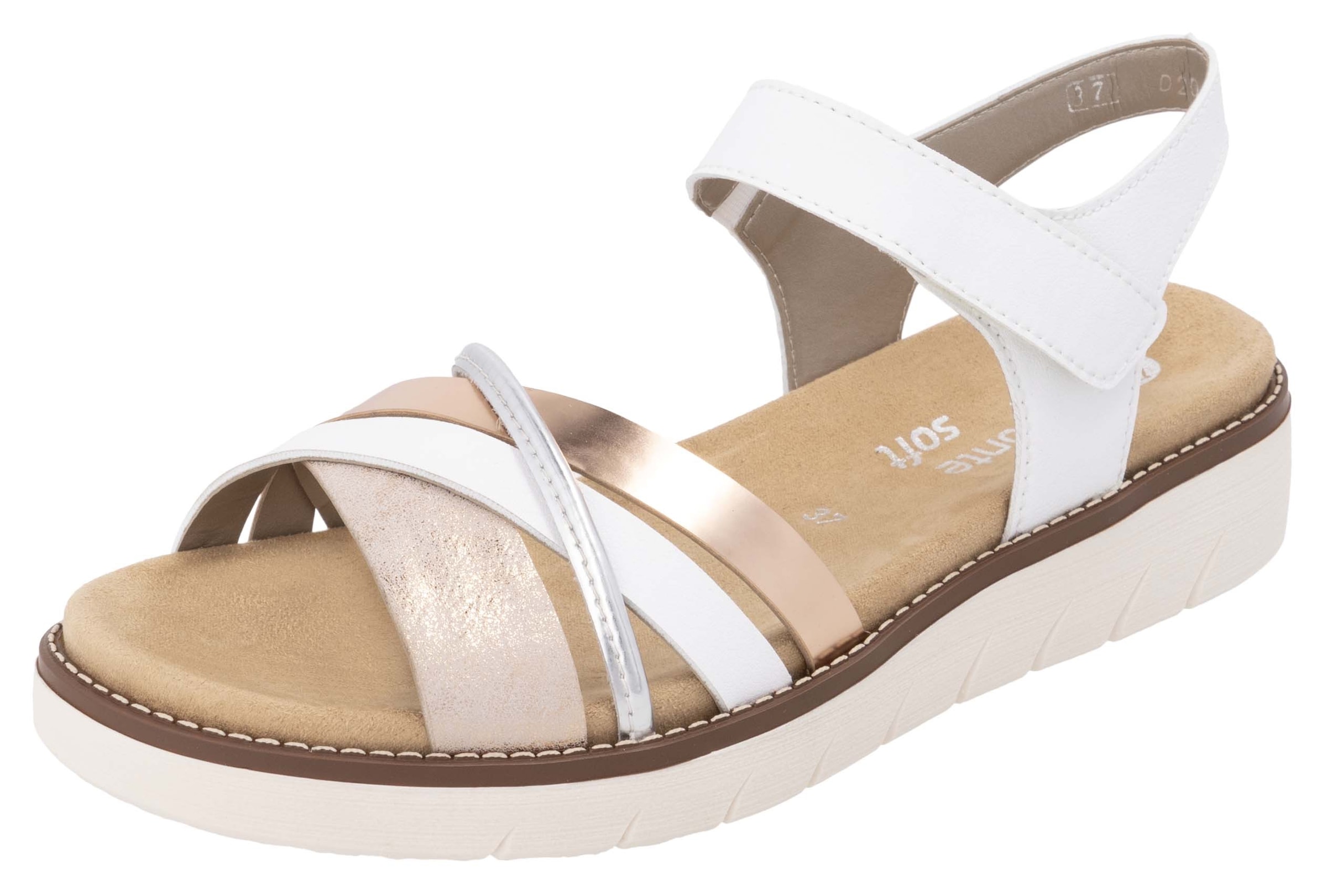 Remonte Riemchensandale, Keilabsatz, Sommerschuh, Sandalette mit herausnehmbarer Softeinlage