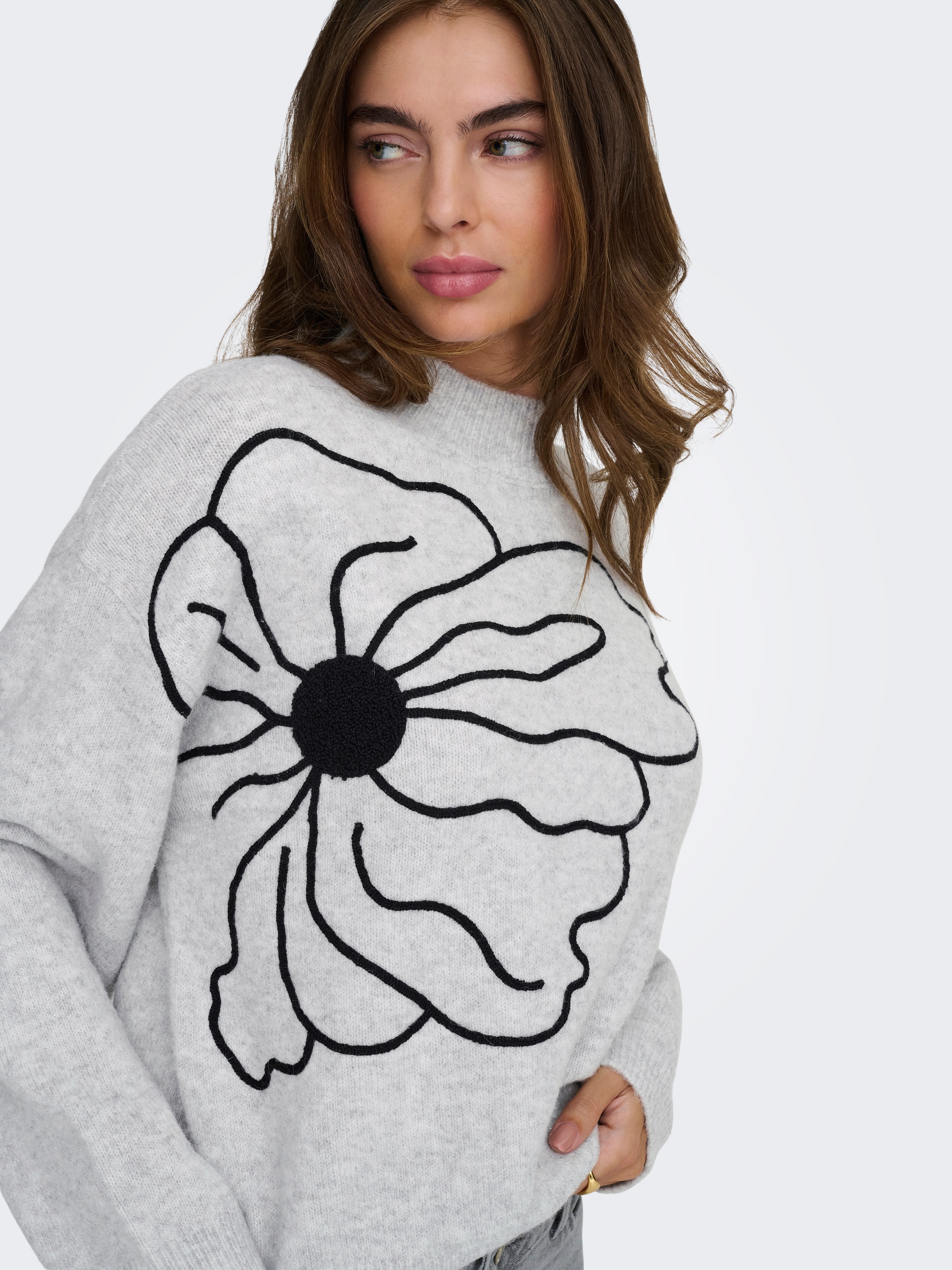 Thumbnail - ONLY Strickpullover "ONLLOI LS HIGH NECK FLOWER PULL EX KNT"