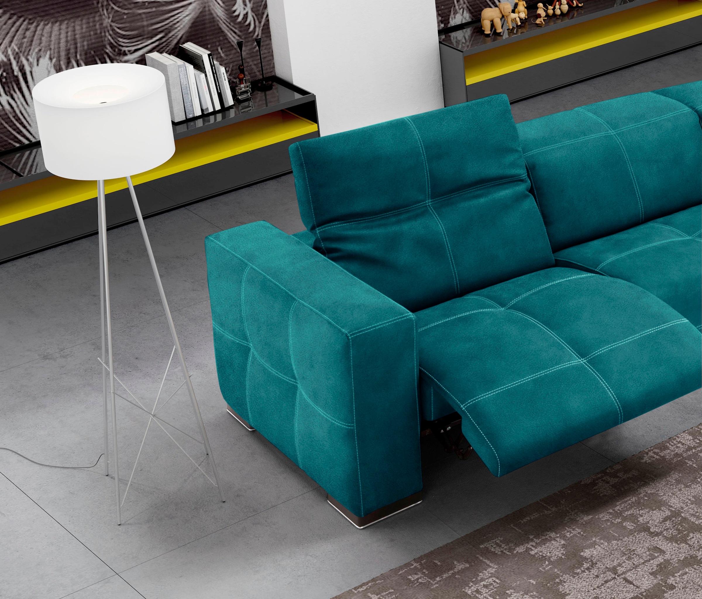Egoitaliano Ecksofa »Sauvanne, Designsofa der Extraklasse, elegant und bequem«, wahlweise mit elektrischer Relaxfunktion, Kopfteilverstellung