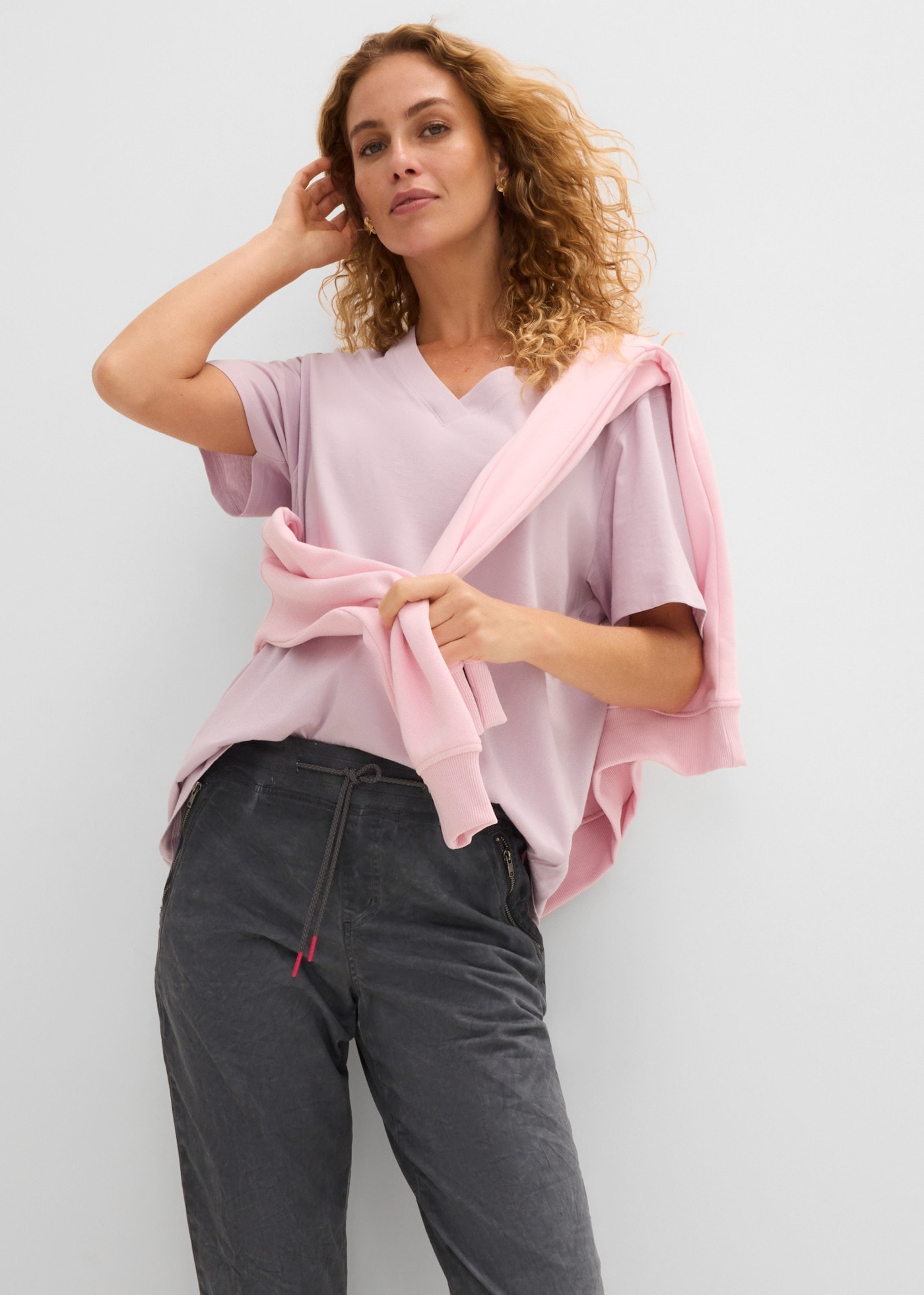 bonprix 3/4-Hose  mit modischer Waschung, lockere Passform