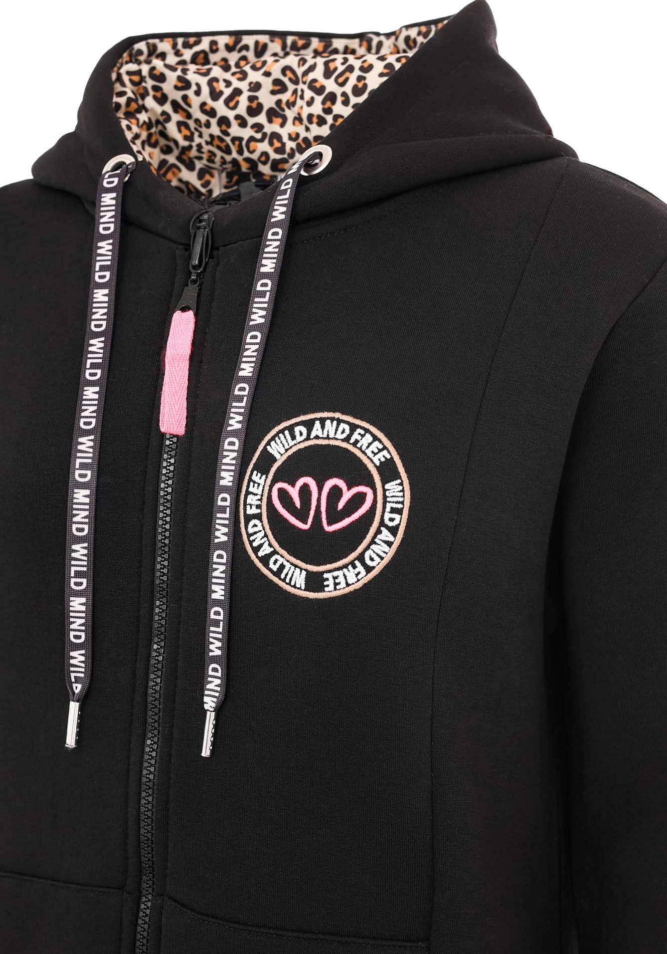 Zwillingsherz Jerseymantel »"Wild Strong Free"«, mit Kapuze, Taschen, Front und Backmotiv Wild Strong Free