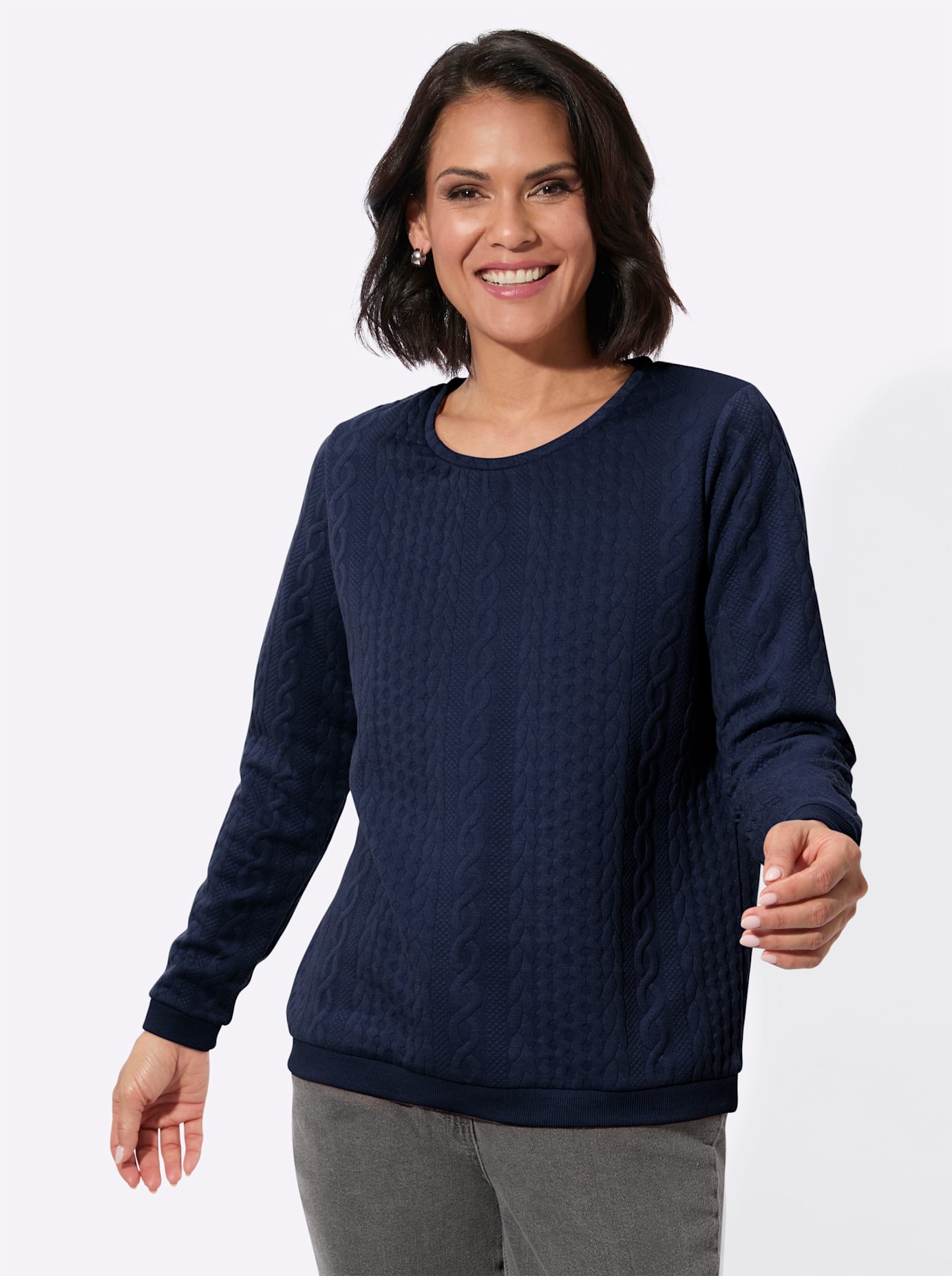 Casual Looks Langarmshirt "Jacquard-Shirt" 1
