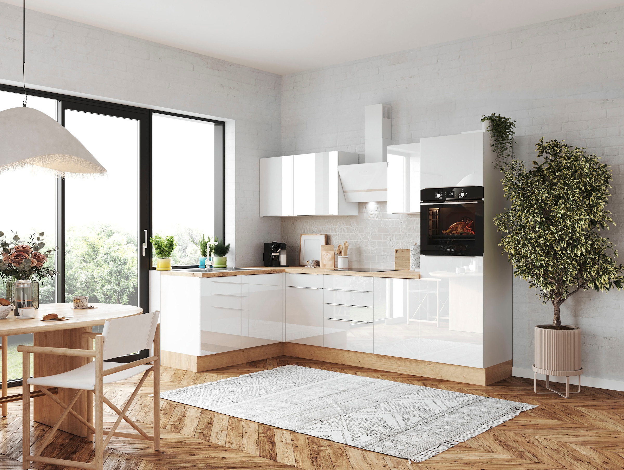 RESPEKTA Winkelküche »Safado aus der Serie Marleen«, Breite 280 cm, hochwertige  Ausstattung wie Soft Close Funktion | BAUR