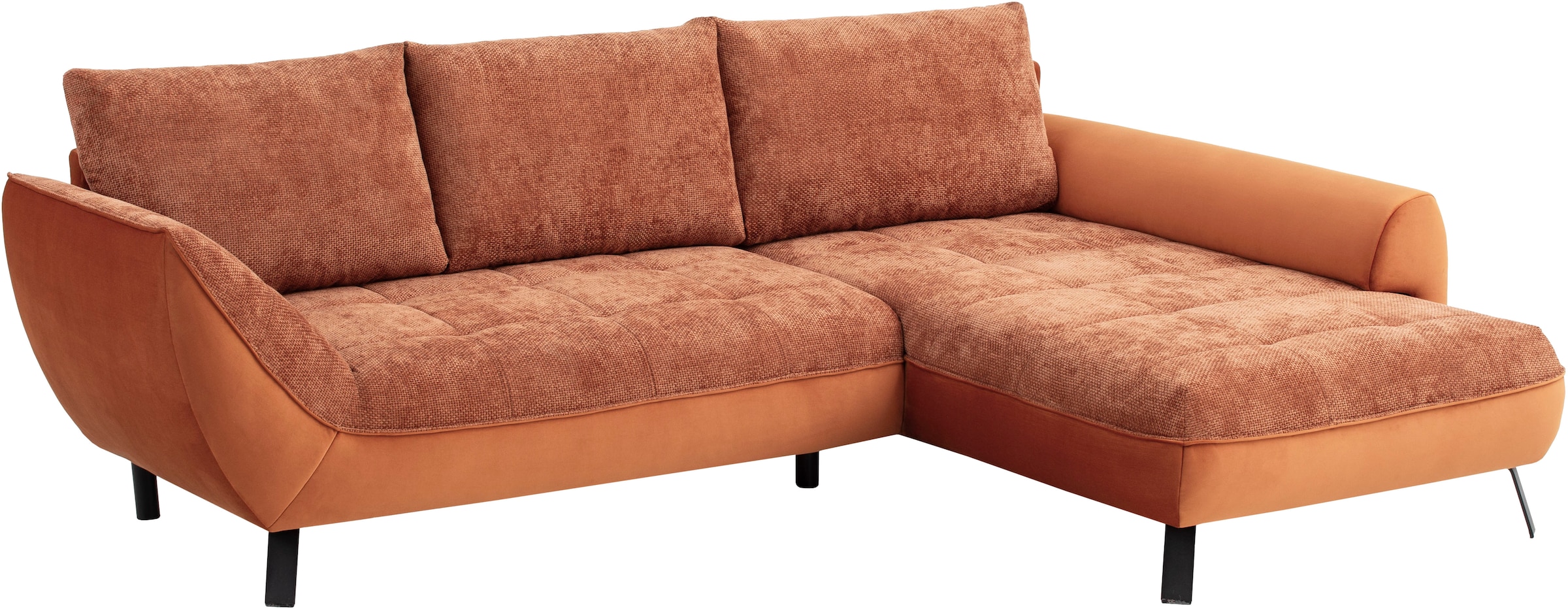 exxpo - sofa fashion Ecksofa »Bellini, Materialmix oder komplett Struktur, Breite 268cm, bequem« bequem und modern, Materialmix, L-Form