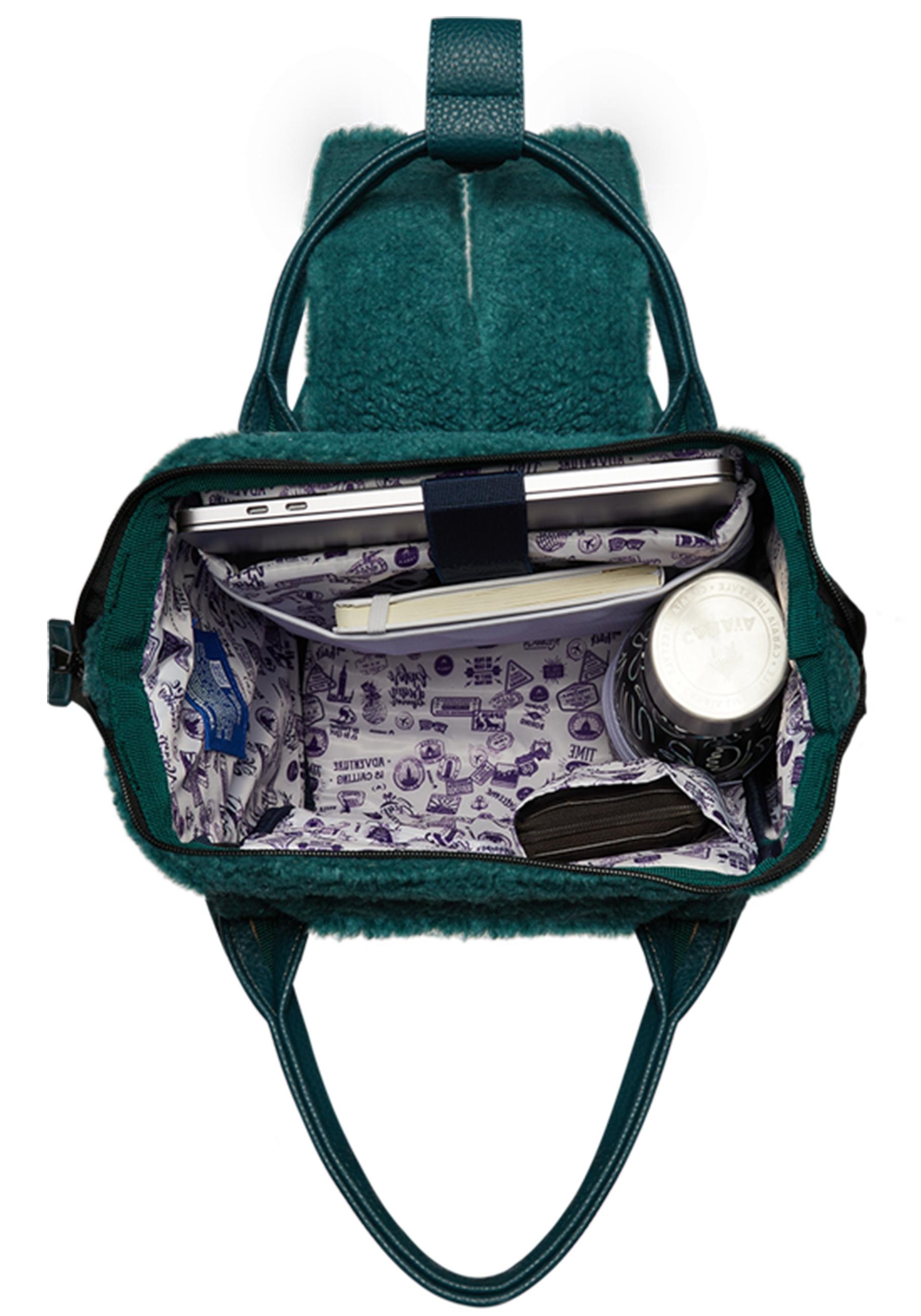 CABAIA Tagesrucksack »Adventurer S Fleece«, Fleece-Rucksack mit austauschbaren Vordertaschen