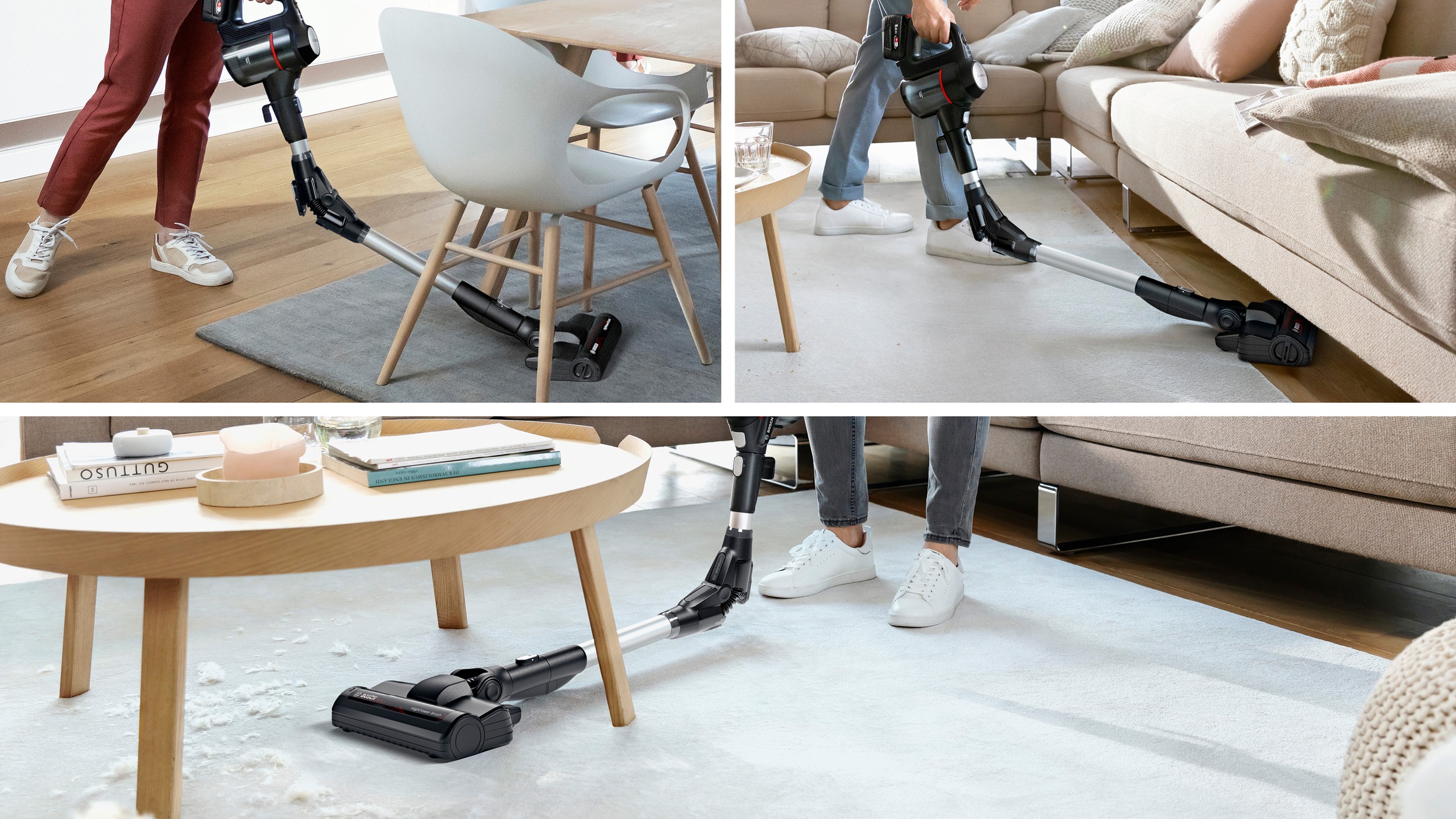 BOSCH Akku-Stielstaubsauger »Unlimited 7 BSS715FRSH, Knickrohr, Hygiene-Filter, 10 J. Motorgarantie«, 2x 5 Ah Akku, lange Laufzeit, Schnellladegerät, viel Zubehör
