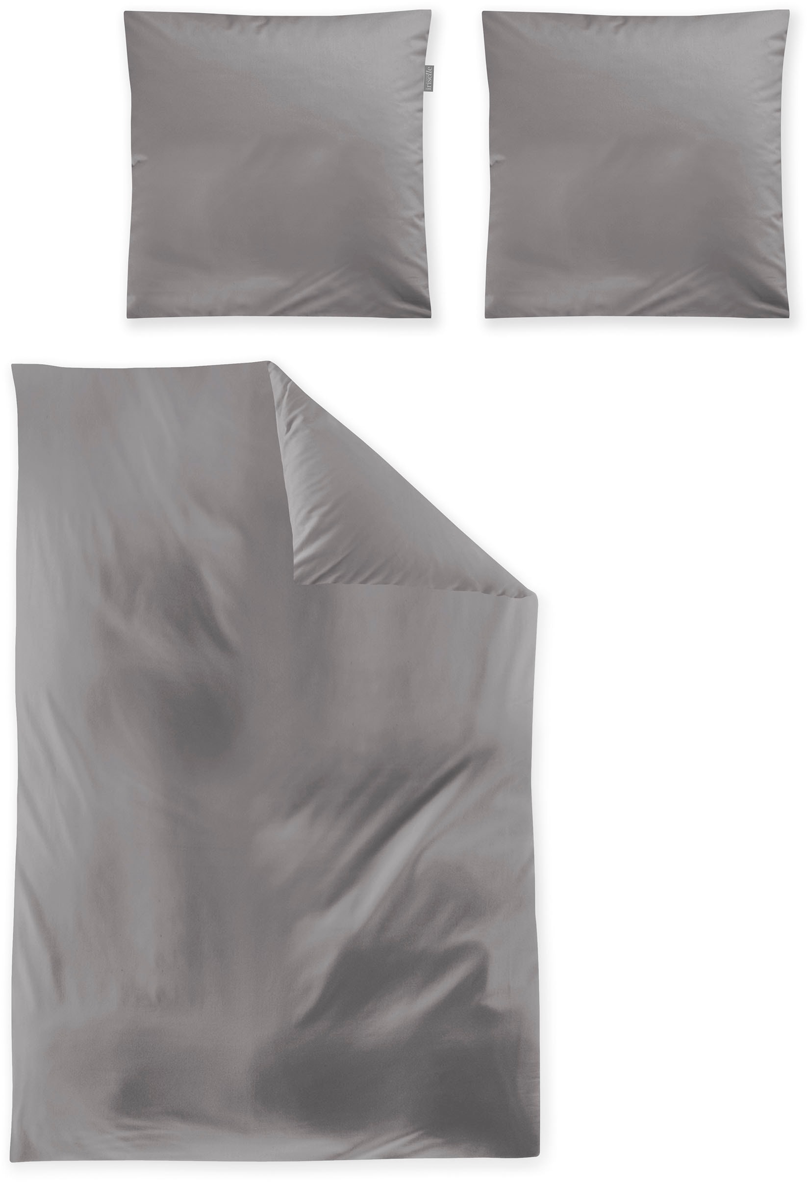 Irisette Bettwäsche »Premium Satin Bettwäsche Paris«, hochwertige Uni Premium Bettwäsche mit Reißverschluss, 100% Baumwolle