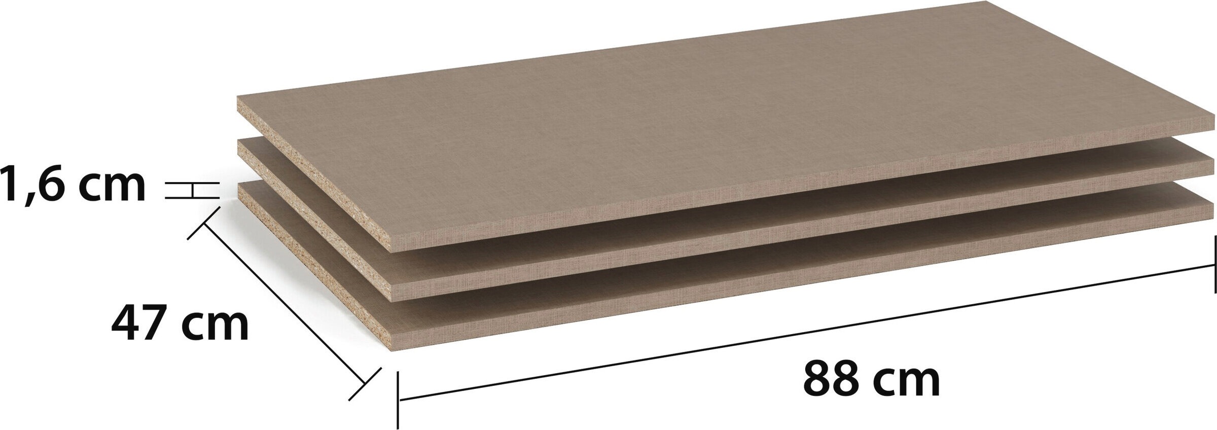 rauch Einlegeboden "Zubehör für rauch-ONE Schränke Kleiderschrank Garderobe" Breite 88 cm, Tiefe 47 cm, MADE IN GERMANY