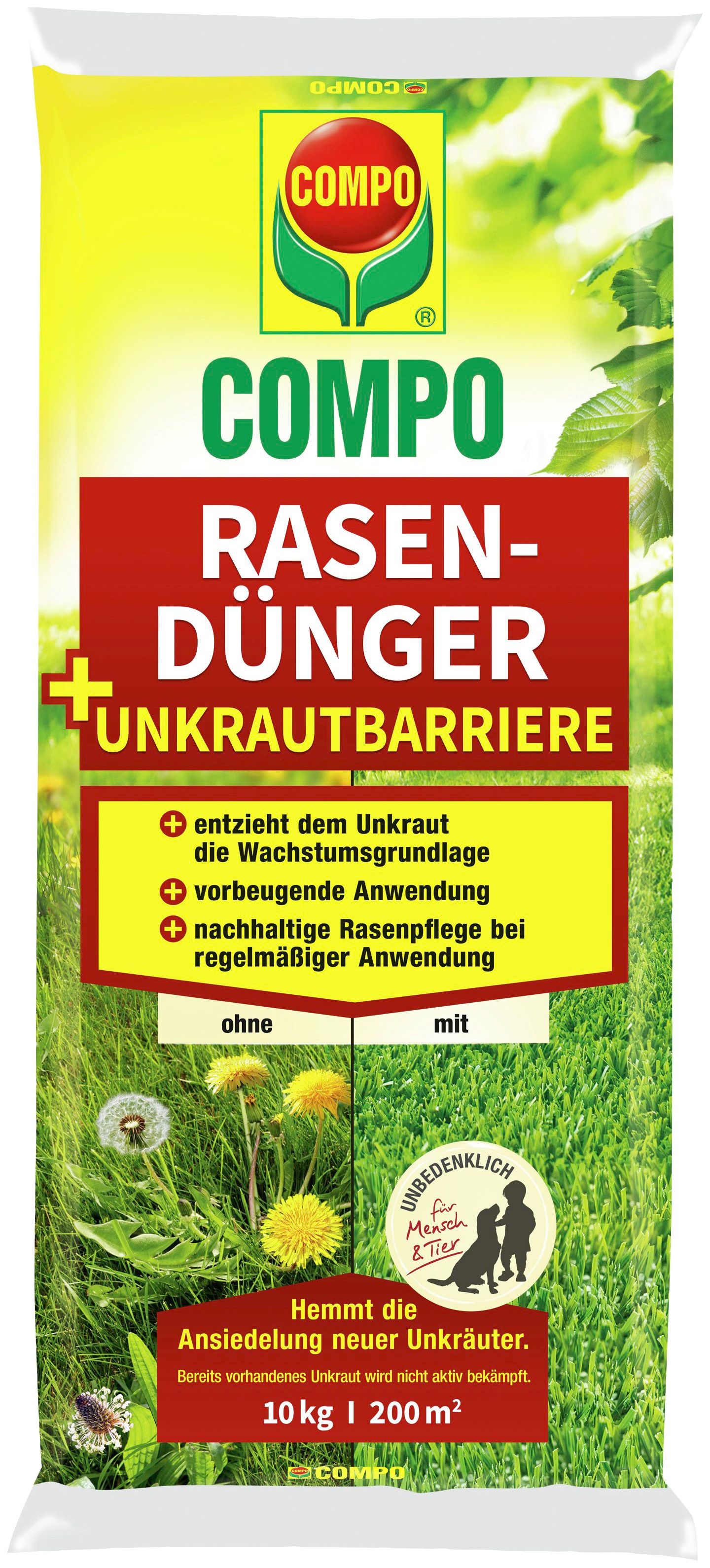 Compo Rasendünger, 10 kg, + Unkrautbarriere, 10 kg per Rechnung BAUR