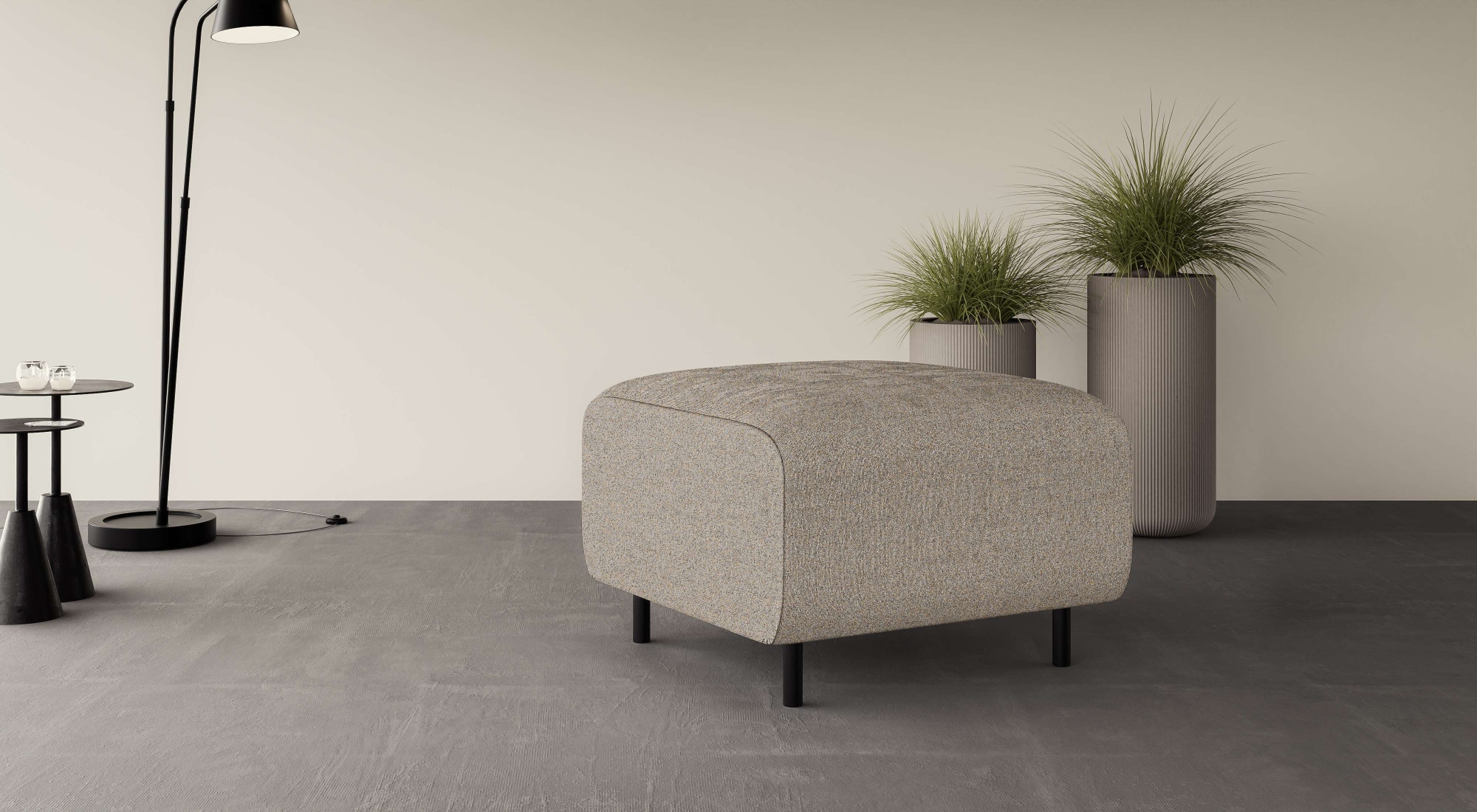 OTTO home Polsterhocker "ARROS klein mit Wellenunterfederung, Maße B/T/H: 70/70/46 cm" passend zur Serie, in hochwertiger Verarbeitung