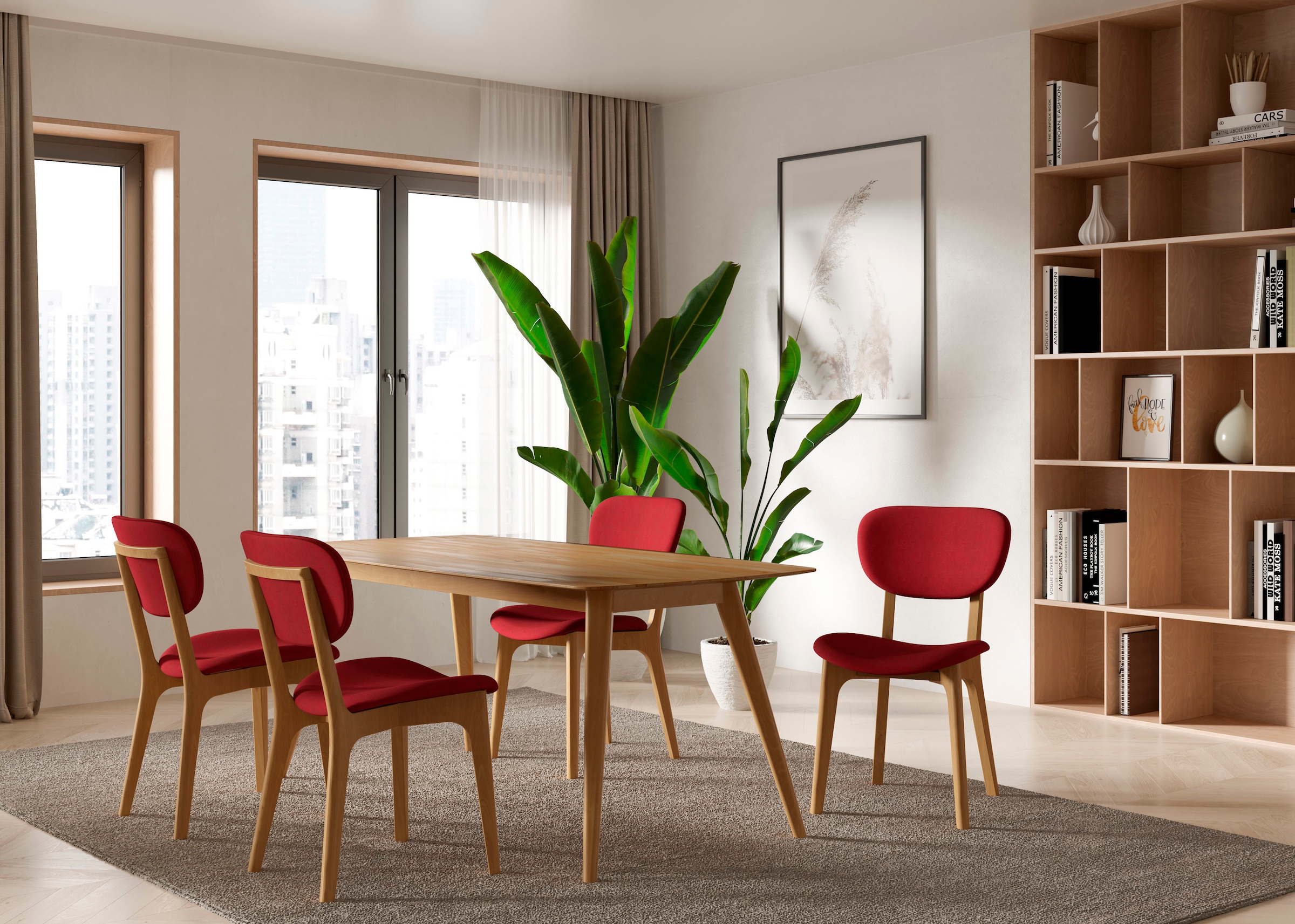 INOSIGN Stuhl »COZY Made in Italy«, (Set), 2 St., Microfaser, Gestell in Buche, Kirsch- oder Nussbaum, Massivholz, Design Stuhl